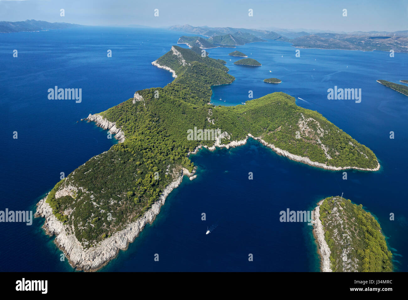Île de Šipan dans le groupe Elaphiti près de Dubrovnik Banque D'Images