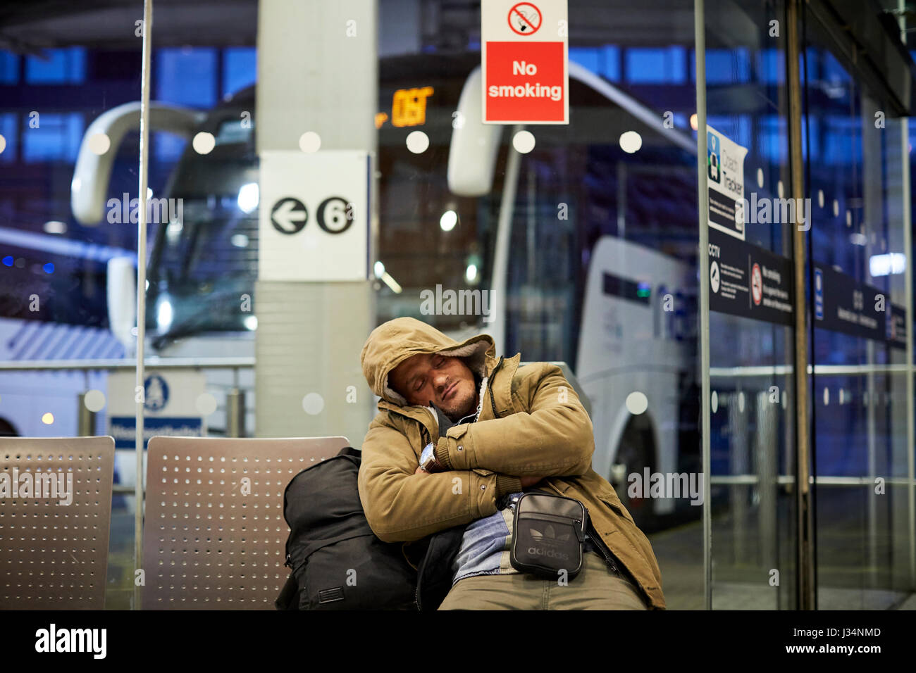 Le centre-ville de Manchester Chorlton Street National Express Coach station self service, distributeurs de billets Banque D'Images
