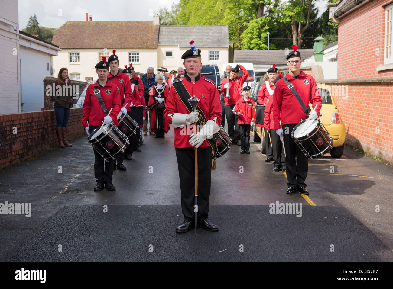 Dorset Youth Marching Band. L'un des organismes de bienfaisance du Maire de Paris. Banque D'Images