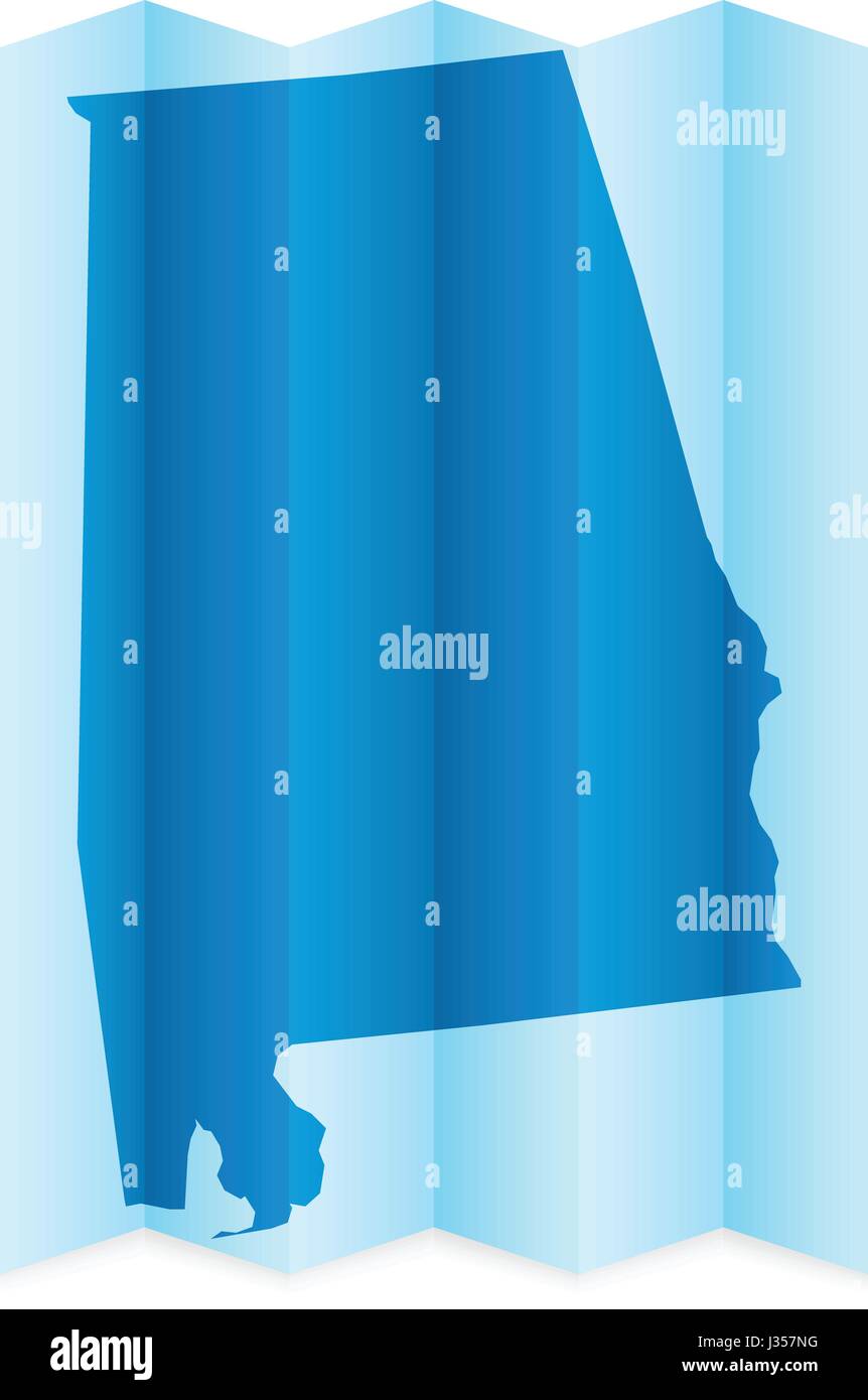 Carte de l'Alabama sur un fond blanc. Vector illustration. Illustration de Vecteur