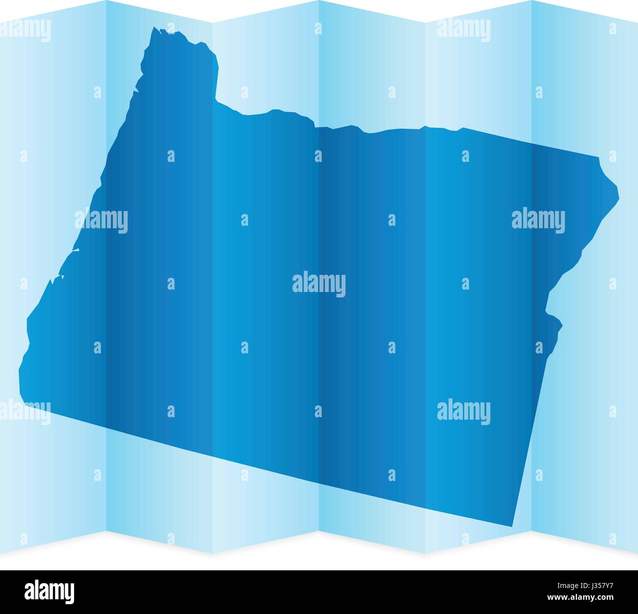 Carte de l'Oregon sur un fond blanc. Vector illustration. Illustration de Vecteur