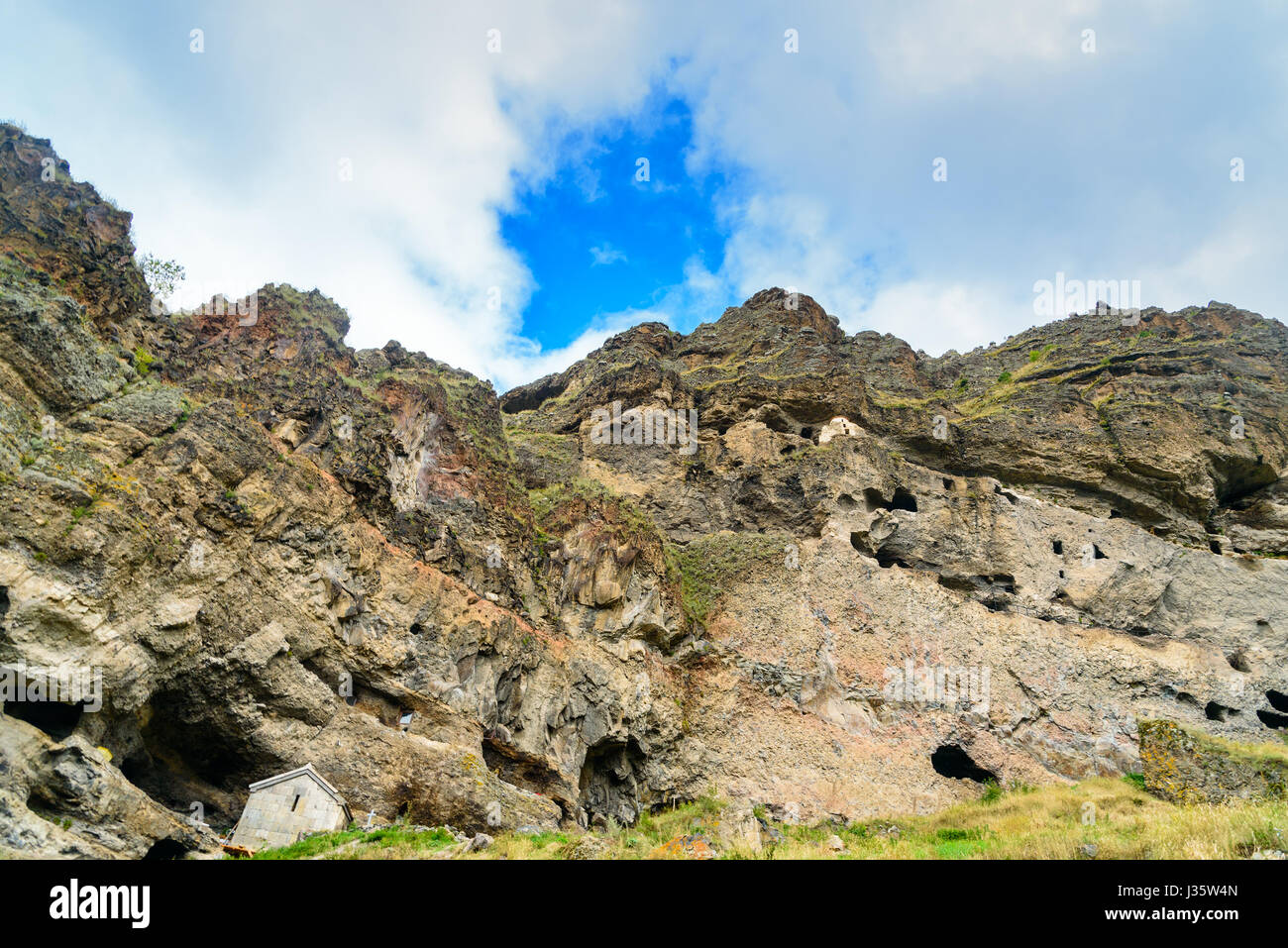 Kvabebi Vanis monastère de la grotte, complexe de sculpté dans la roche . La Géorgie Banque D'Images