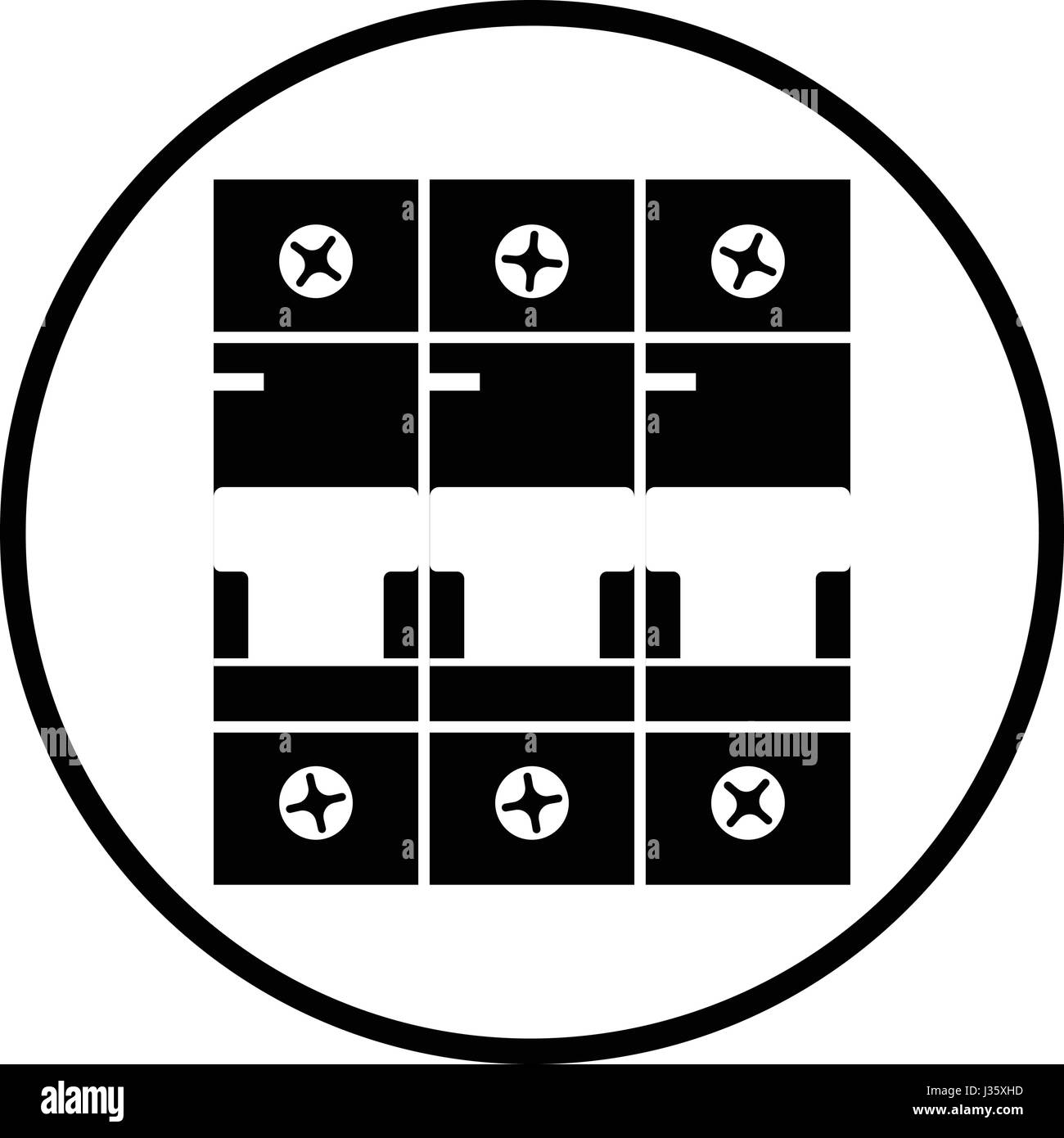 L'icône du coupe-circuit. Cercle mince de conception. Vector illustration. Illustration de Vecteur