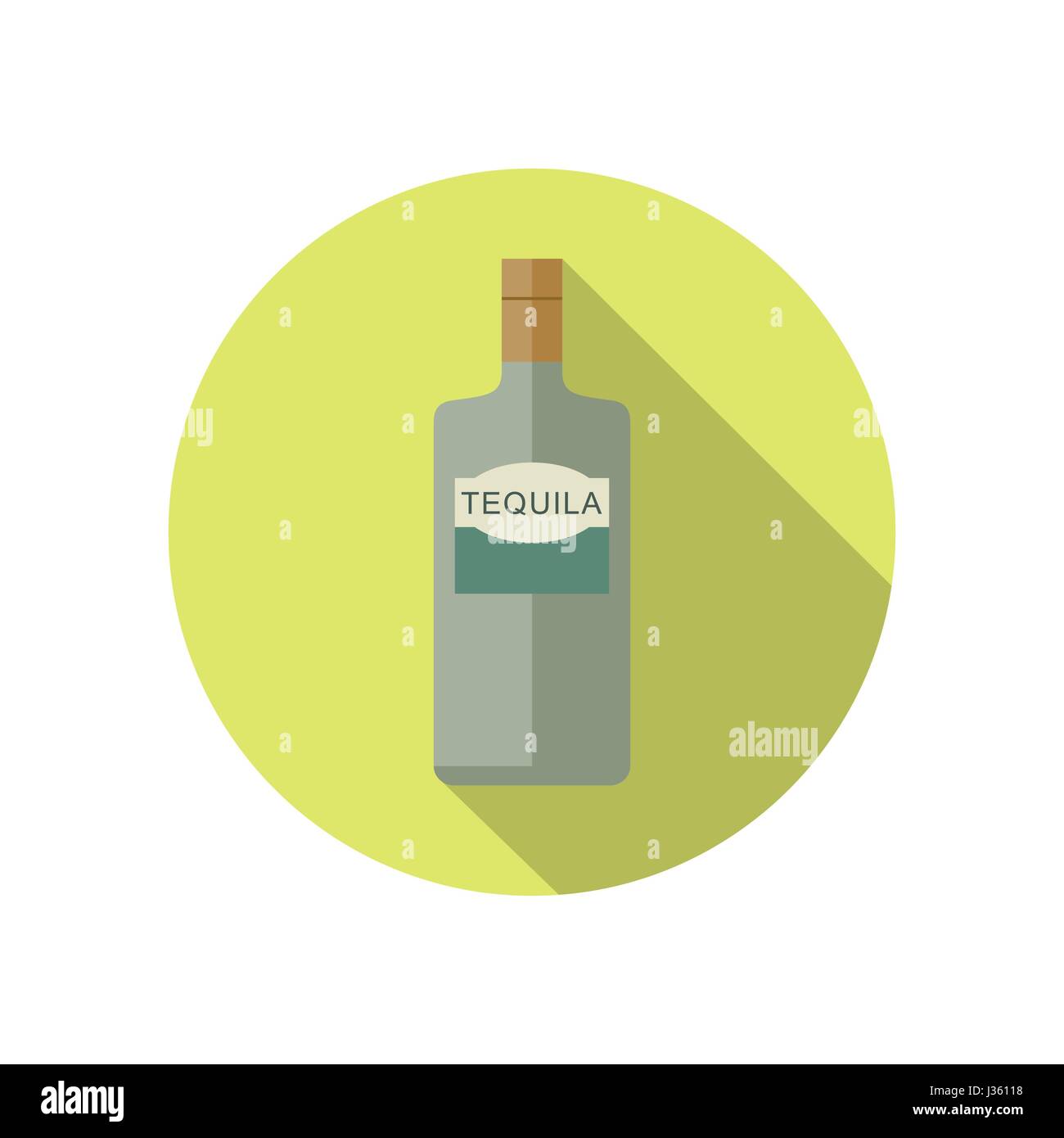 L'icône de style plat Tequila Illustration de Vecteur