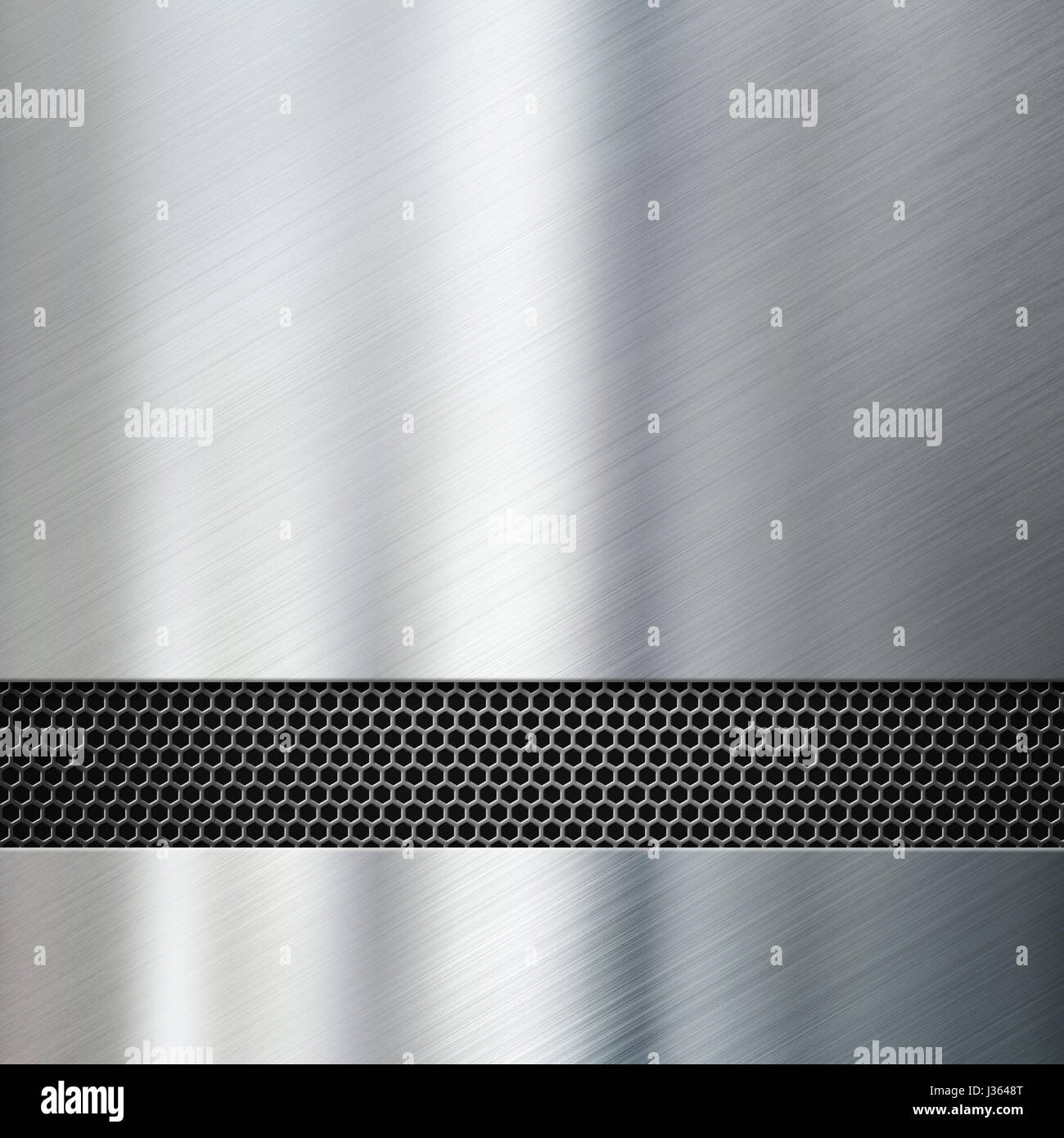 Des panneaux en métal avec grille hexadécimal 3d illustration Banque D'Images