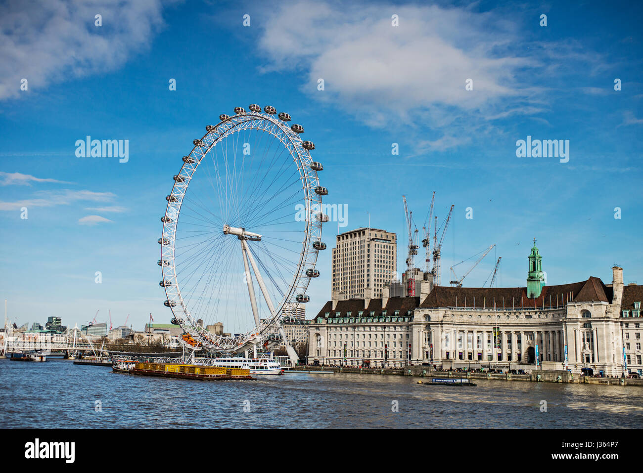 London Eye vue depuis Westminster Bridge London Banque D'Images