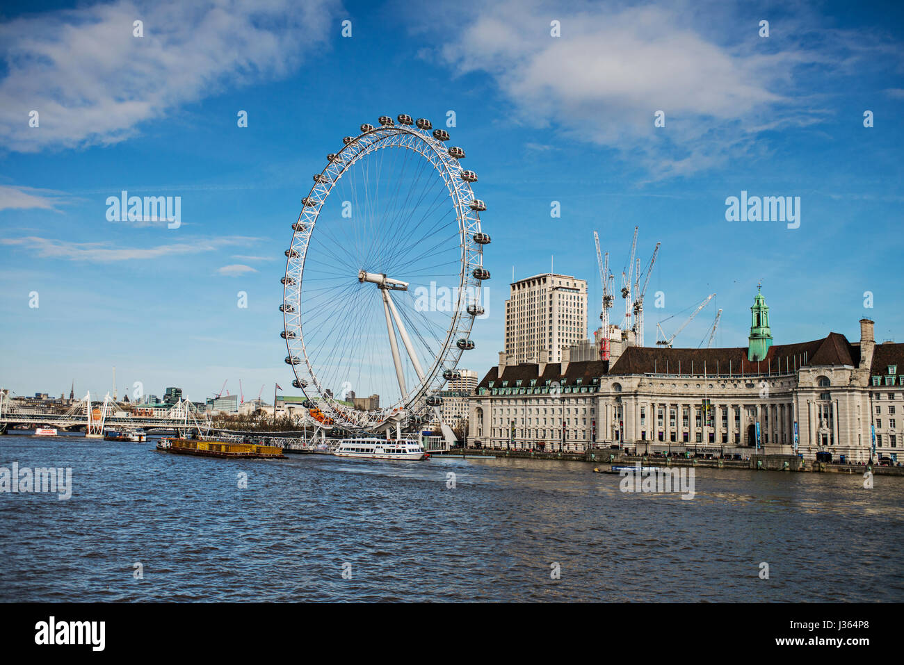 London Eye vue depuis Westminster Bridge London Banque D'Images