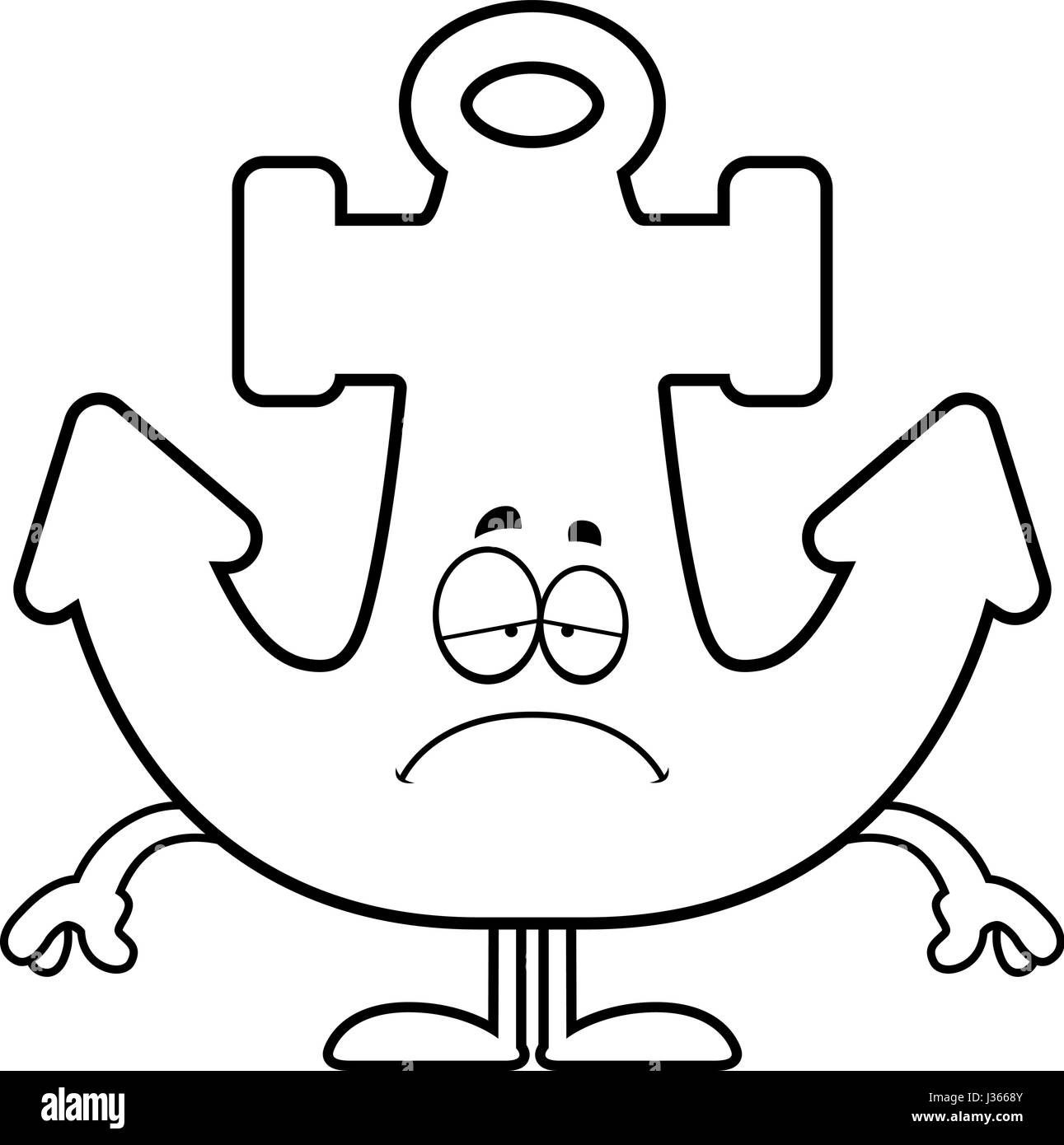 Illustration d'une caricature d'un ancrage à la triste. Illustration de Vecteur