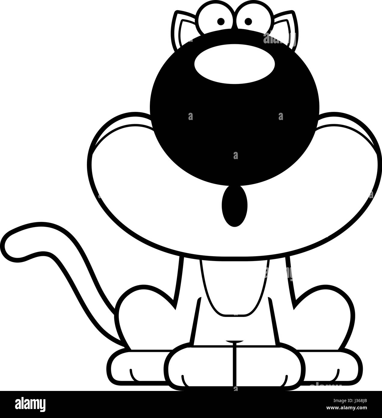 Illustration d'une caricature d'un chat à la surprise. Illustration de Vecteur