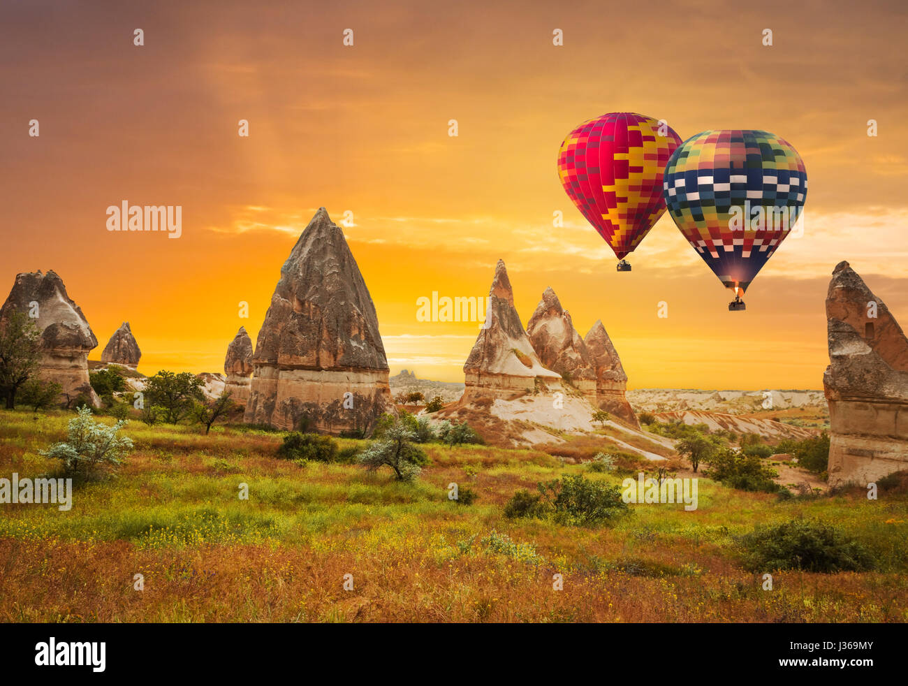 Grande attraction touristique balloon flight Banque D'Images