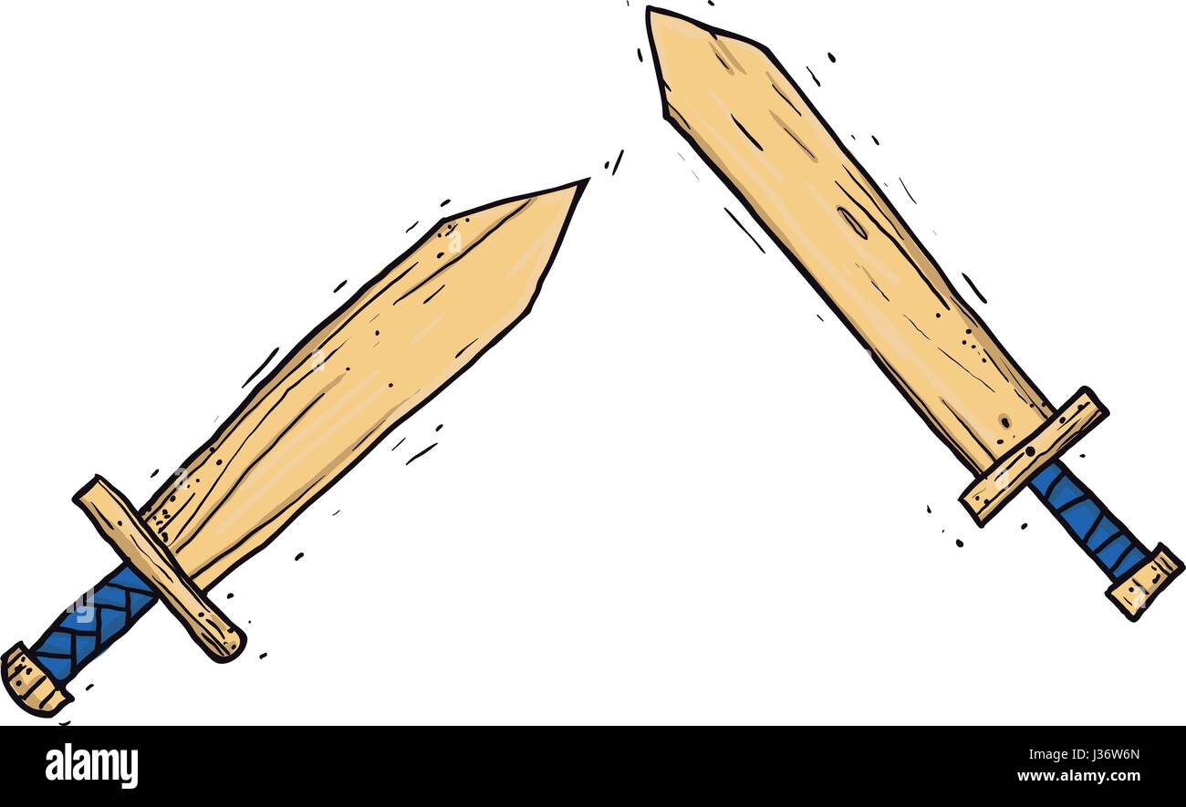 Les enfants en bois swords Illustration de Vecteur