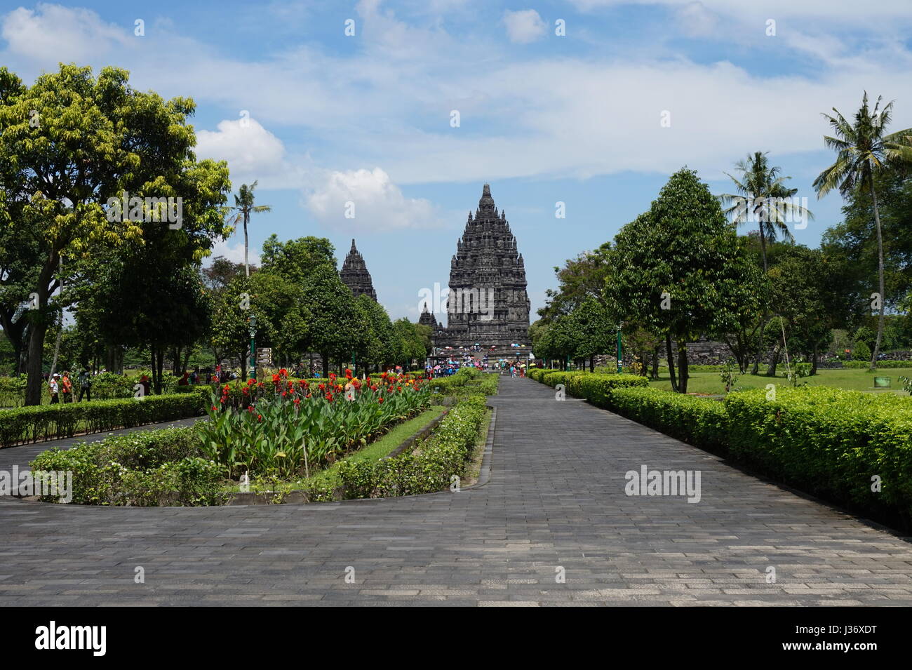 Temple de Prambanan Central Java Indonésie 9e siècle temple Hindou Banque D'Images