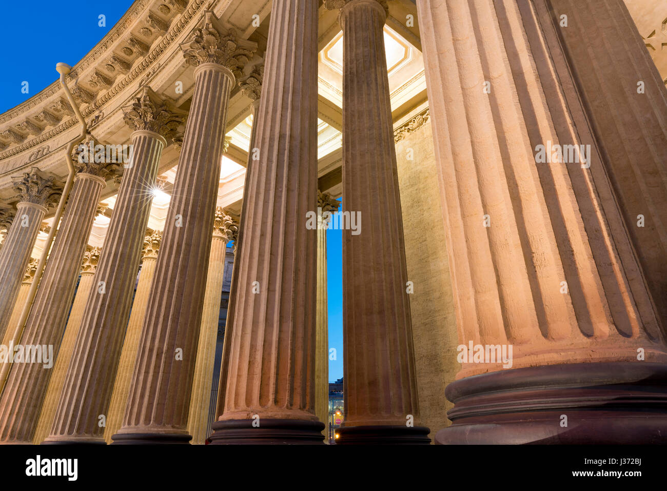 Colonnes corinthiennes de la Cathédrale de Kazan, Saint Petersburg, Russie Banque D'Images