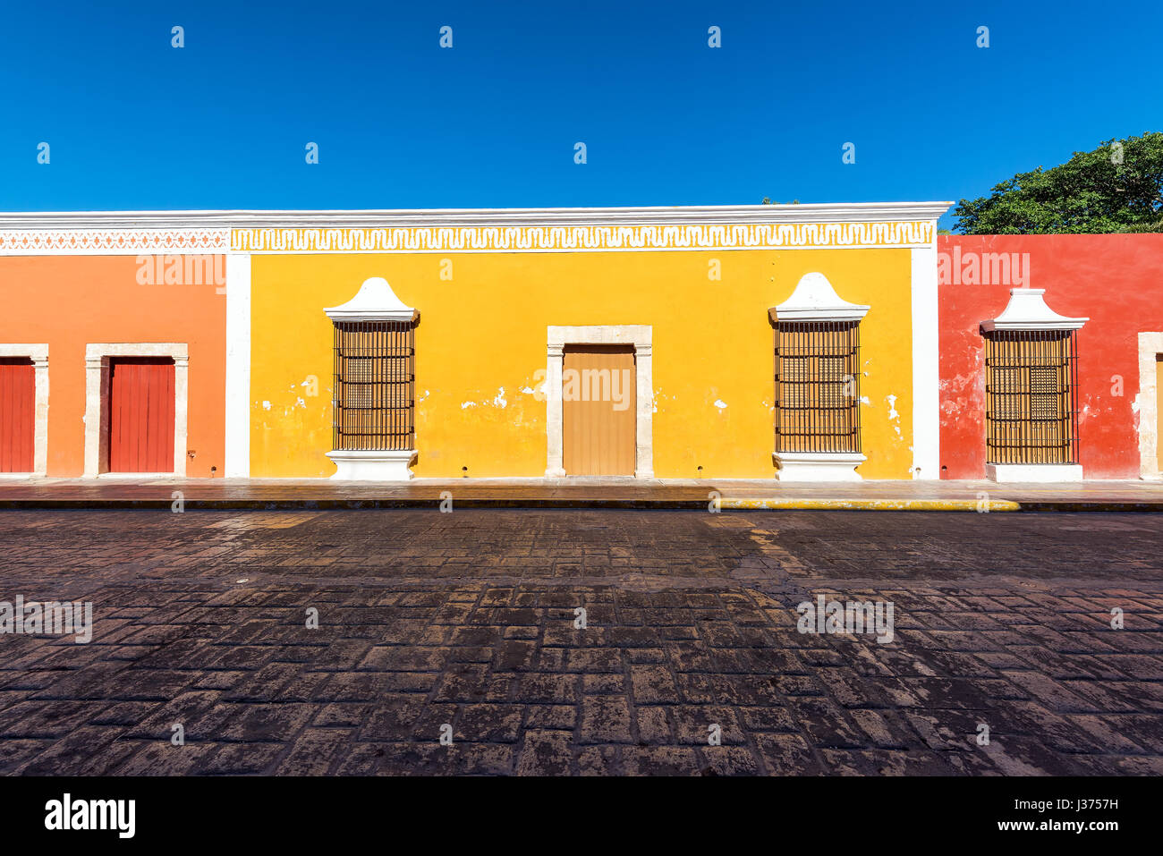 Belle architecture coloniale dans le centre historique de Campeche, Mexique Banque D'Images