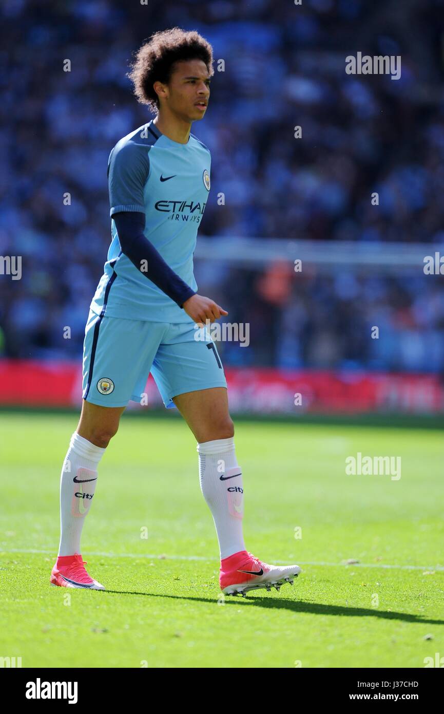 LEROY SANE DE MANCHESTER CITY ARSENAL V MANCHESTER CITY STADE DE WEMBLEY Londres Angleterre 23 Avril 2017 Banque D'Images