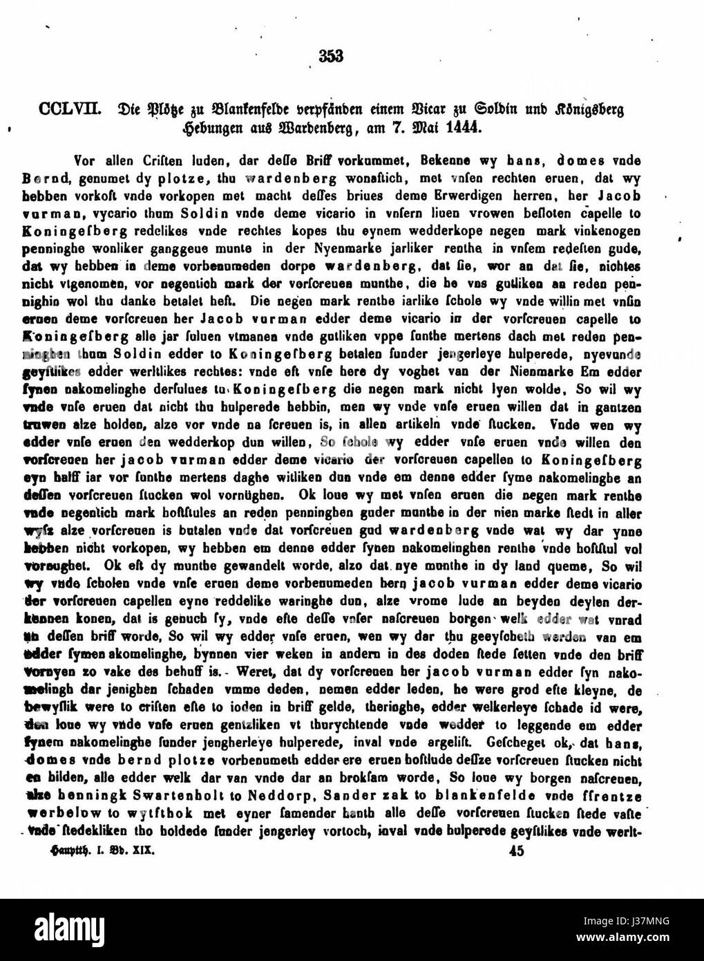 DE CDB 1 19 353 est un code de référence pour un document historique ou un artefact spécifique, probablement lié à un événement, une personne ou une période particulière de l'histoire. Le contenu du document fournit un aperçu du contexte sociopolitique ou culturel de l'époque. Banque D'Images