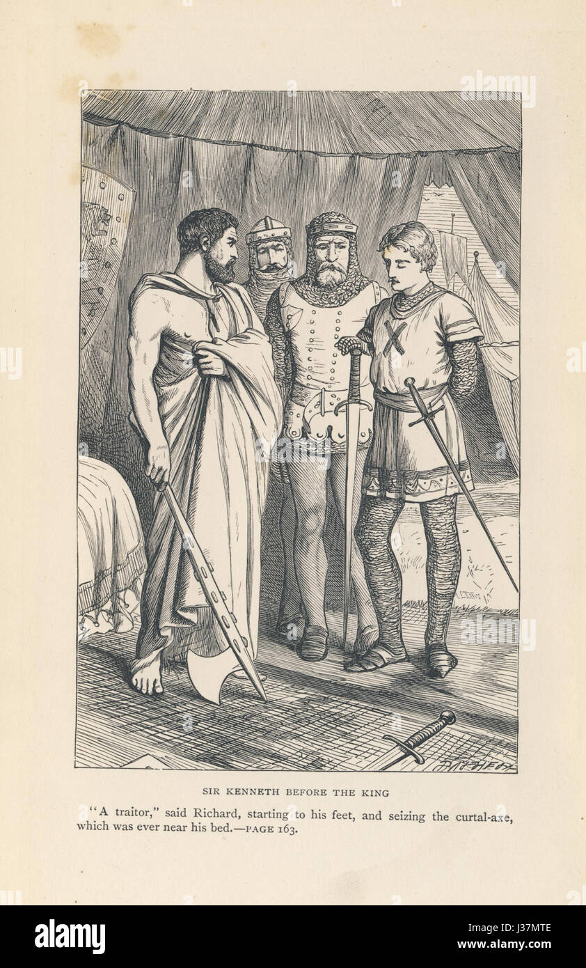 Dalziel Brothers Sir Walter Scott le Talisman Sir Kenneth devant le roi les tâches Banque D'Images