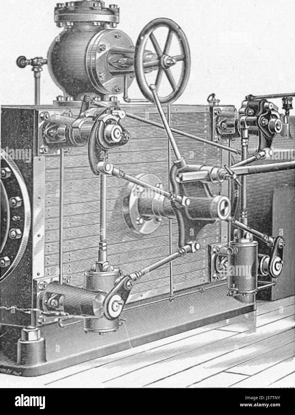 Valvegear Corliss, Gordon's améliorée (nouveau catéchisme de la machine à vapeur, 1904) Banque D'Images