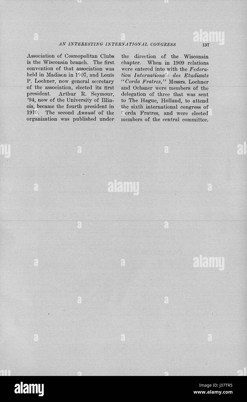 Un extrait de 'Corda Fratres' Wisconsin, page 219203, discutant de la distribution de Rhizoctonia solani Kühn (Corticium vagum B. & C.). Banque D'Images