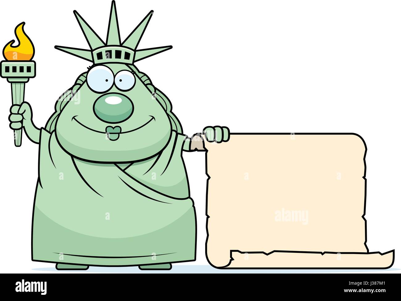 Illustration d'un dessin de la Statue de la liberté avec un signe Image