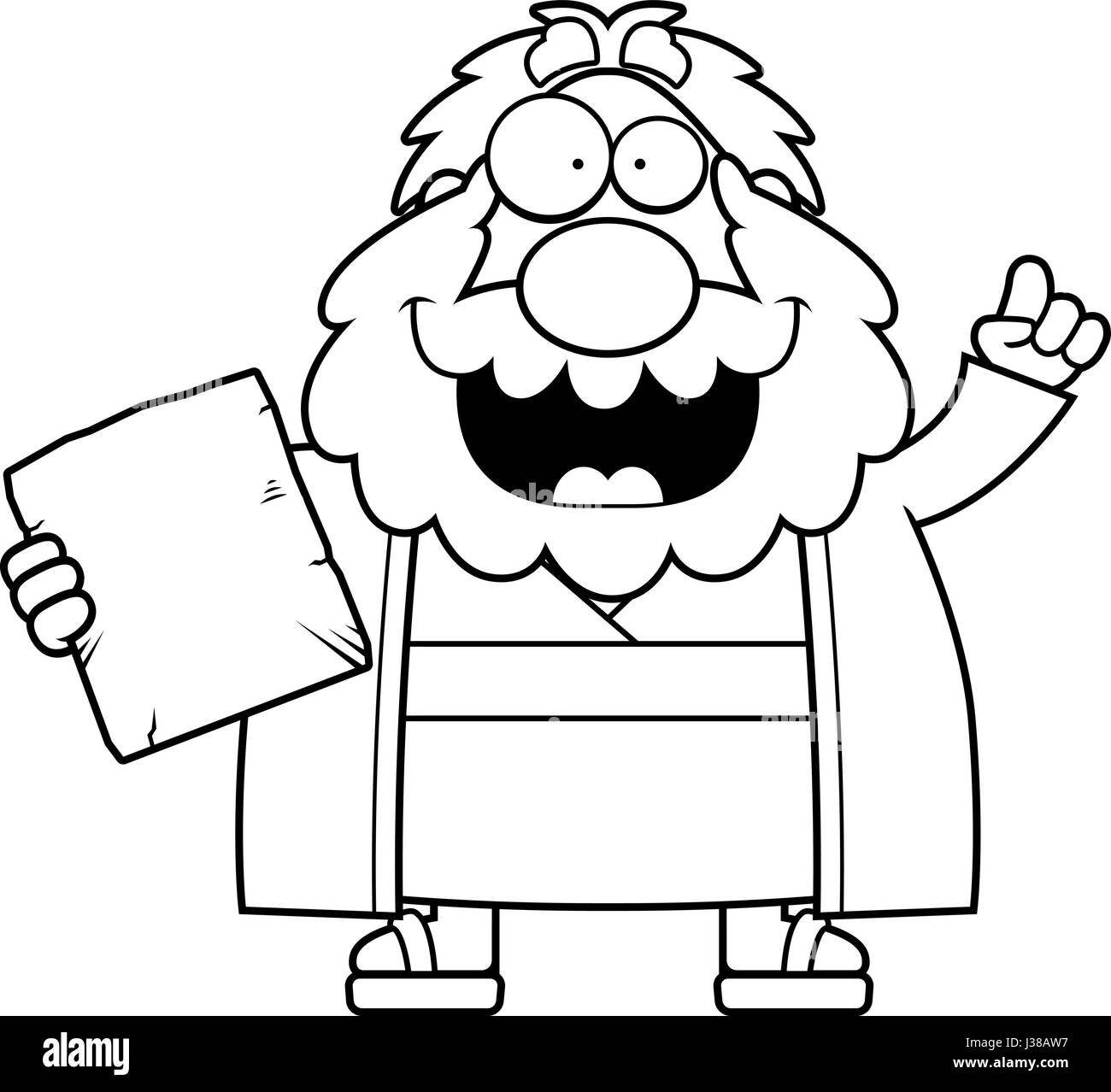 Illustration d'une caricature de Moïse avec une idée. Illustration de Vecteur