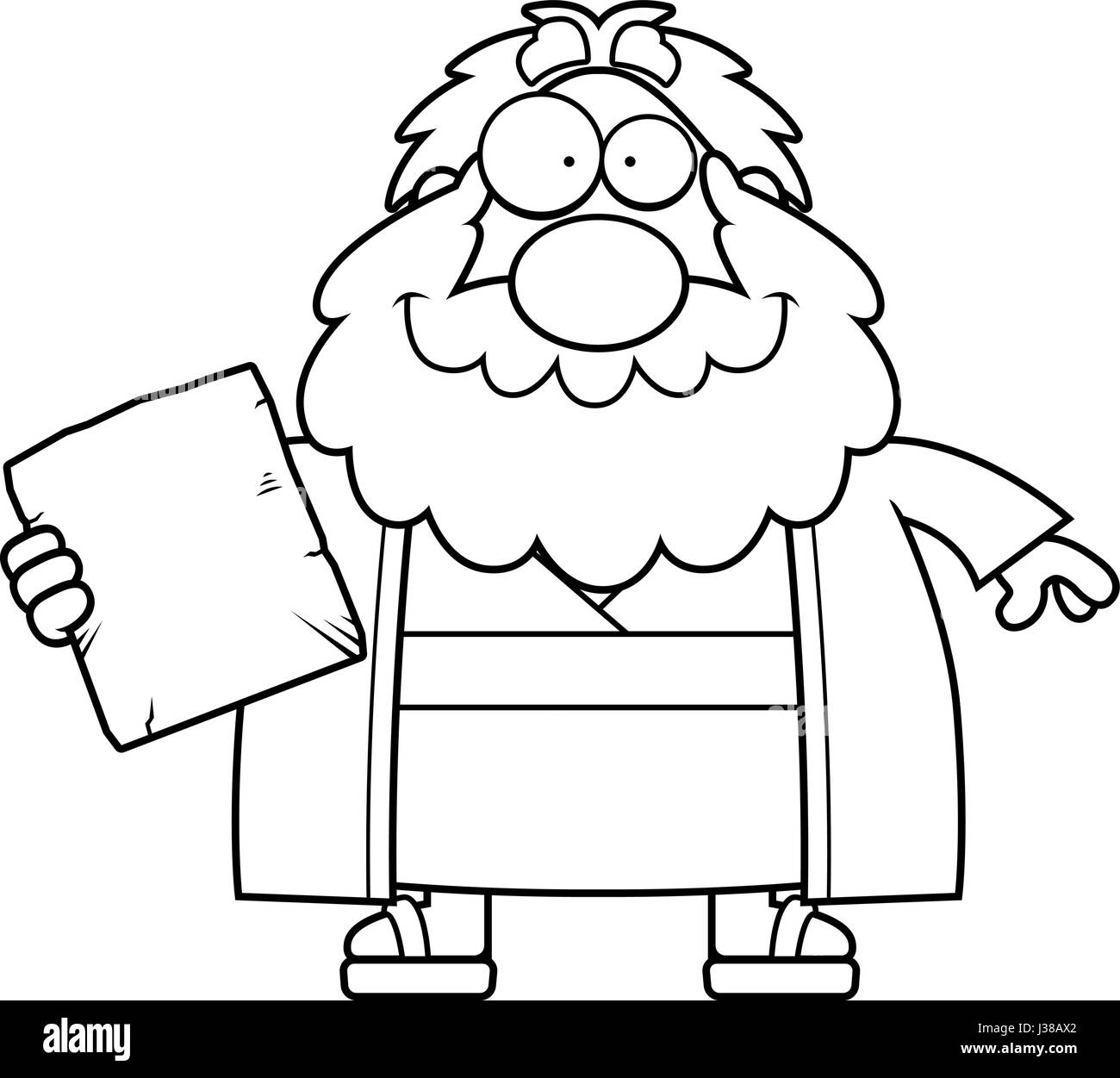 Illustration d'une caricature de Moïse à heureux. Illustration de Vecteur