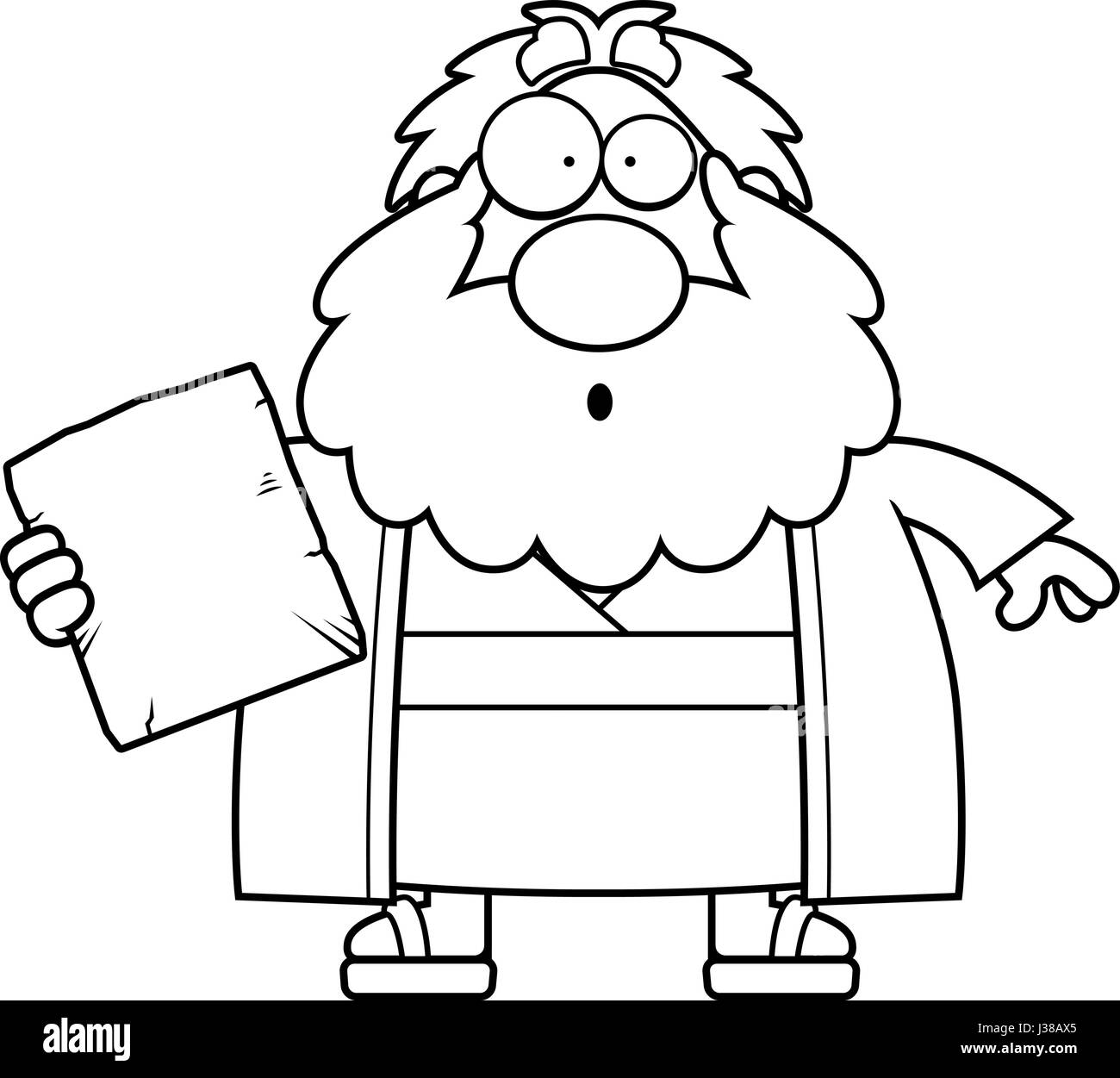 Illustration d'une caricature de Moïse à la surprise. Illustration de Vecteur