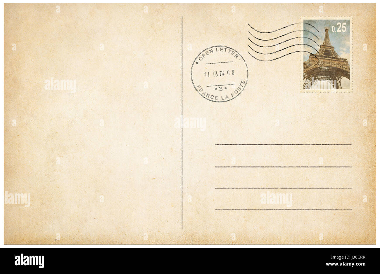 Old Style Carte Postale Avec Timbre Poste 3d Illustration Photo Stock Alamy