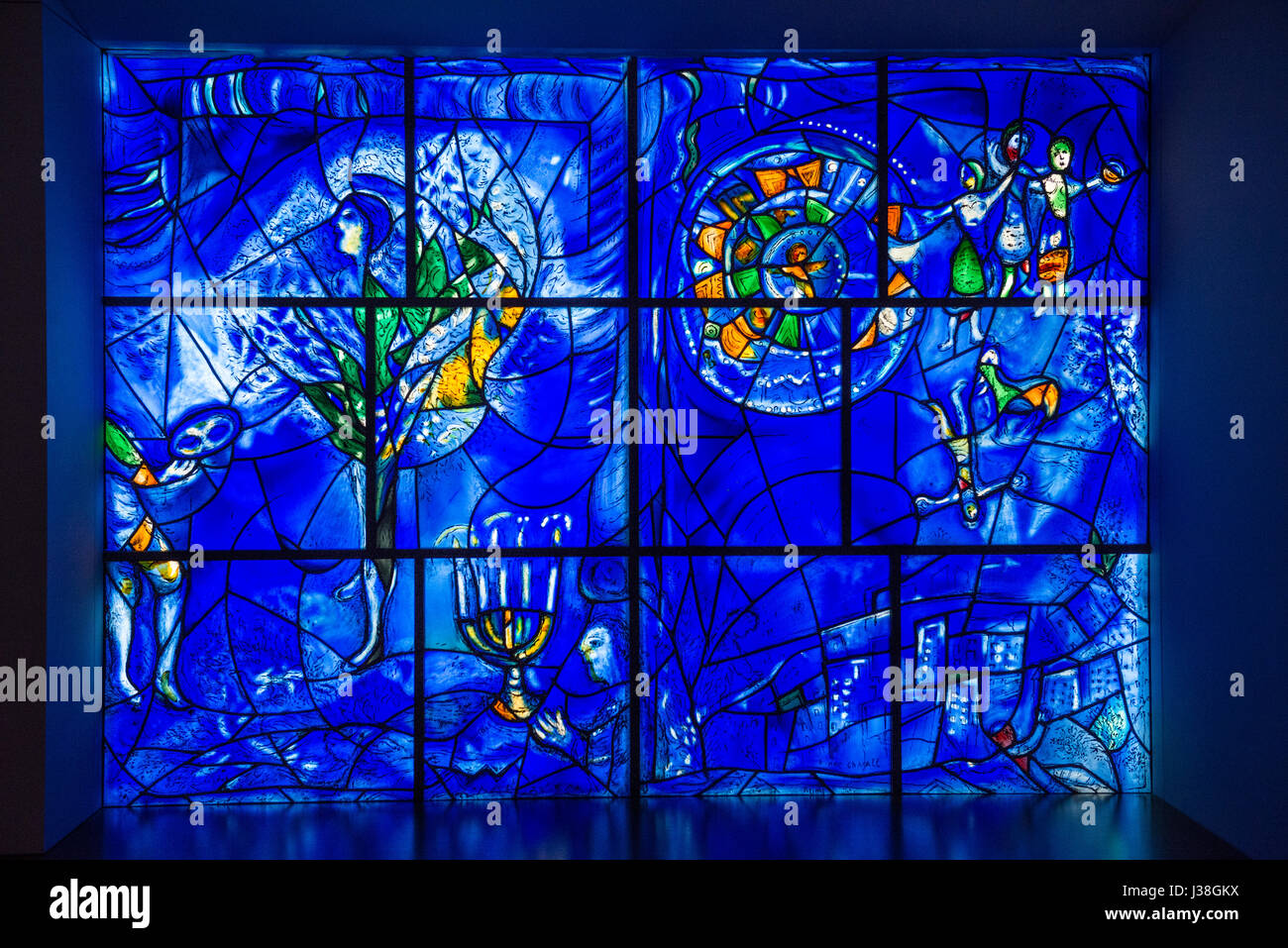 Chagail America par Marc Windows Chicago Art Institute USA Banque D'Images