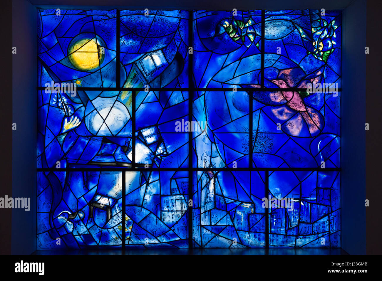 Chagail America par Marc Windows Chicago Art Institute USA Banque D'Images