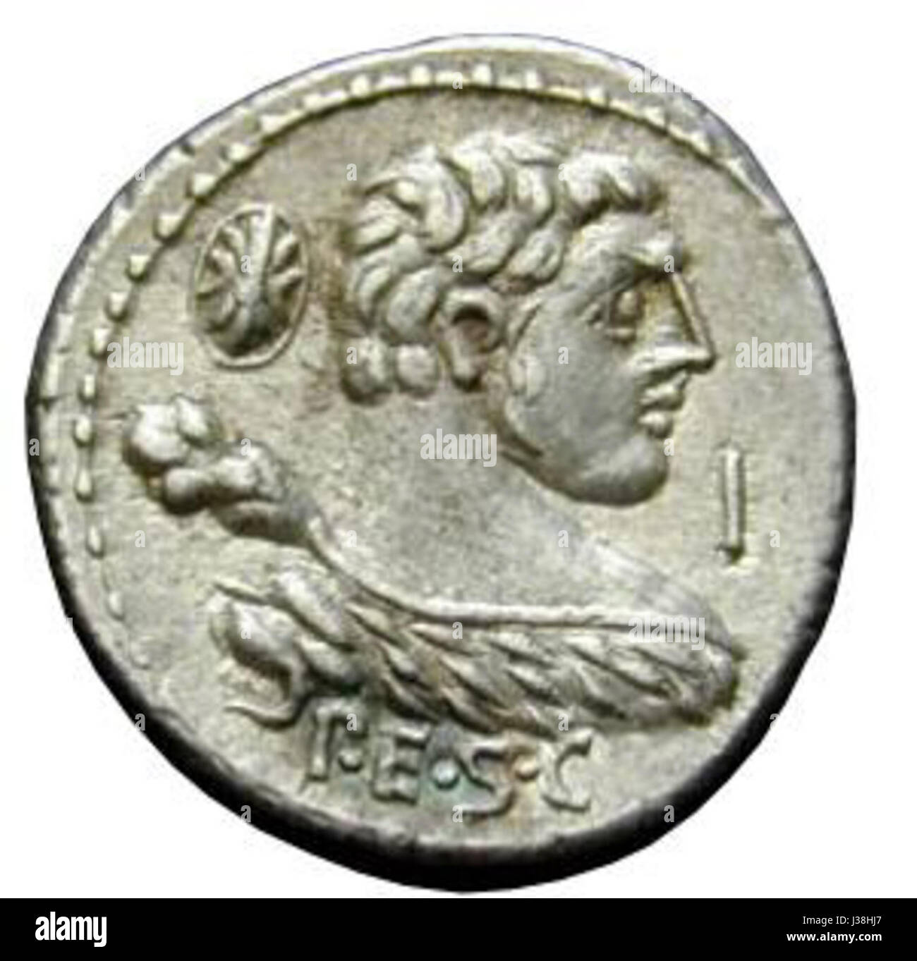 Denarius Publius Cornelius Lentulus Marcellinus Avers 2 Banque D'Images