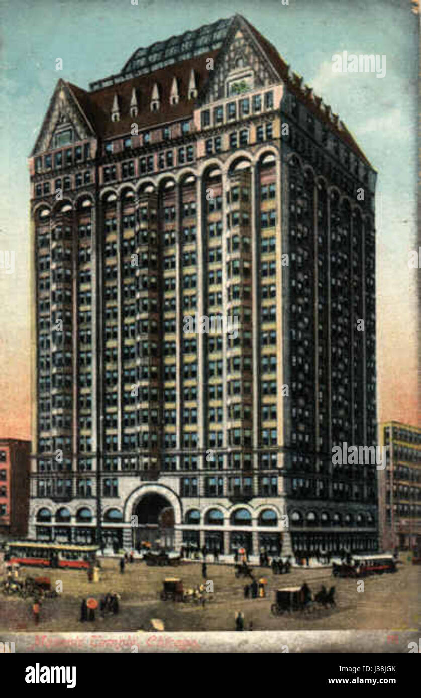 Chicago Temple Building maçonnique Banque D'Images