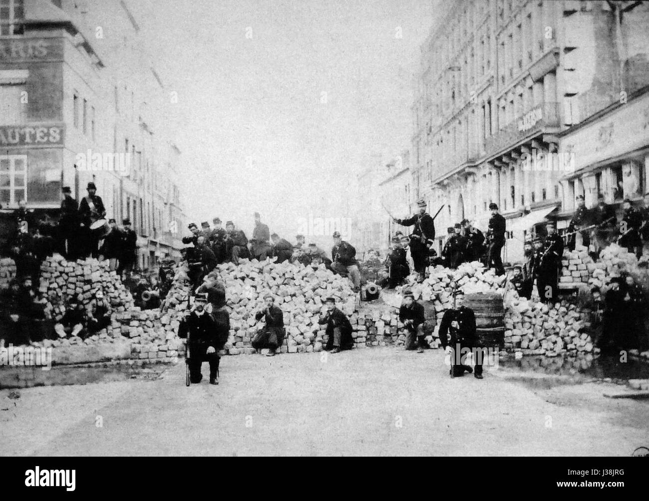 Commune de Paris, barricade du faubourg Saint Antoine Banque D'Images