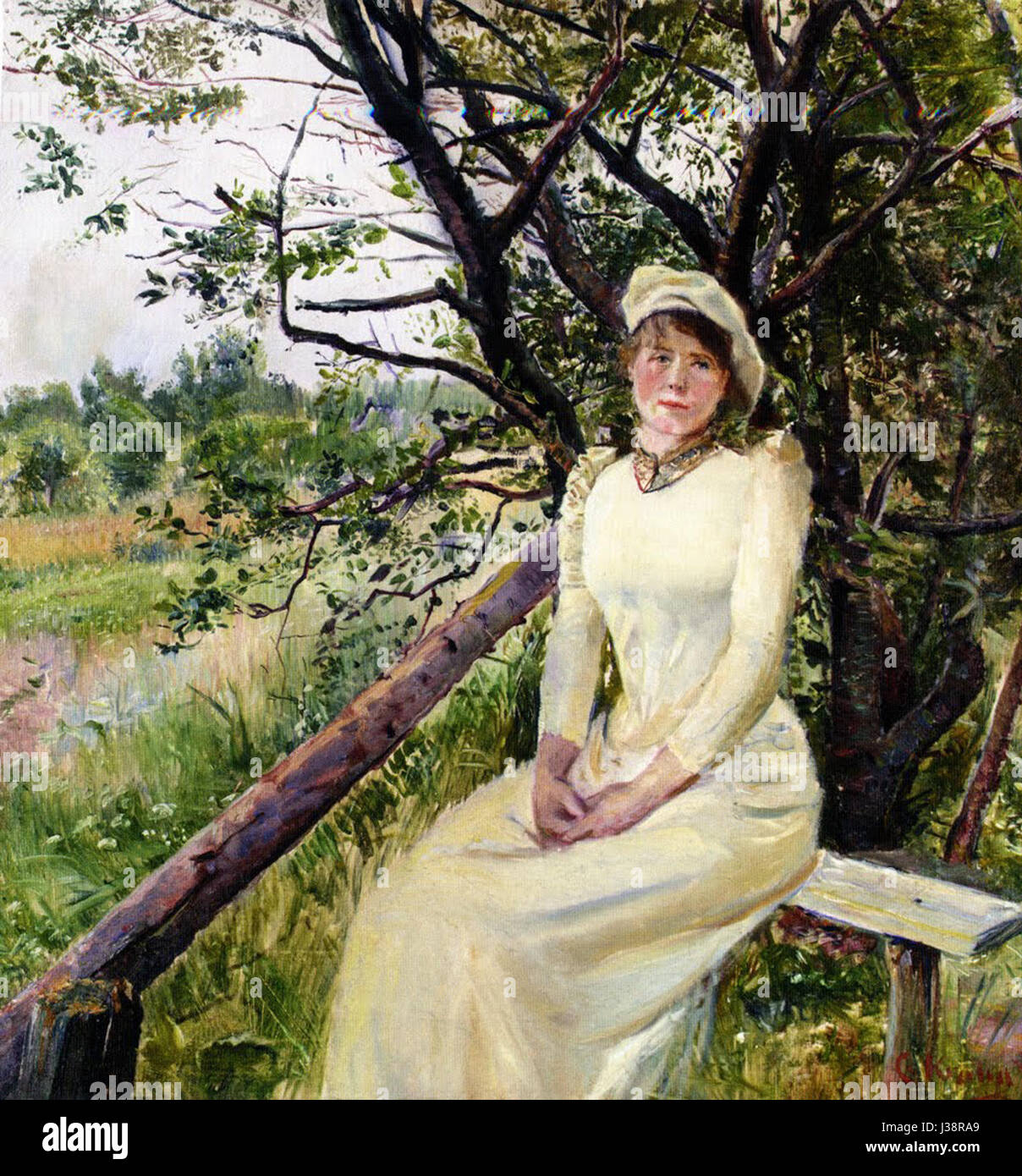 'Young Woman on a Bench' est une œuvre d'art de Christian Krohg, un peintre norvégien. La pièce met en scène une jeune femme assise sur un banc, un sujet commun dans l'exploration des figures humaines et de l'expression émotionnelle par Krohg. Banque D'Images 'Young Woman on a Bench' est une œuvre d'art de Christian Krohg, un peintre norvégien. La pièce met en scène une jeune femme assise sur un banc, un sujet commun dans l'exploration des figures humaines et de l'expression émotionnelle par Krohg. Banque D'Images
