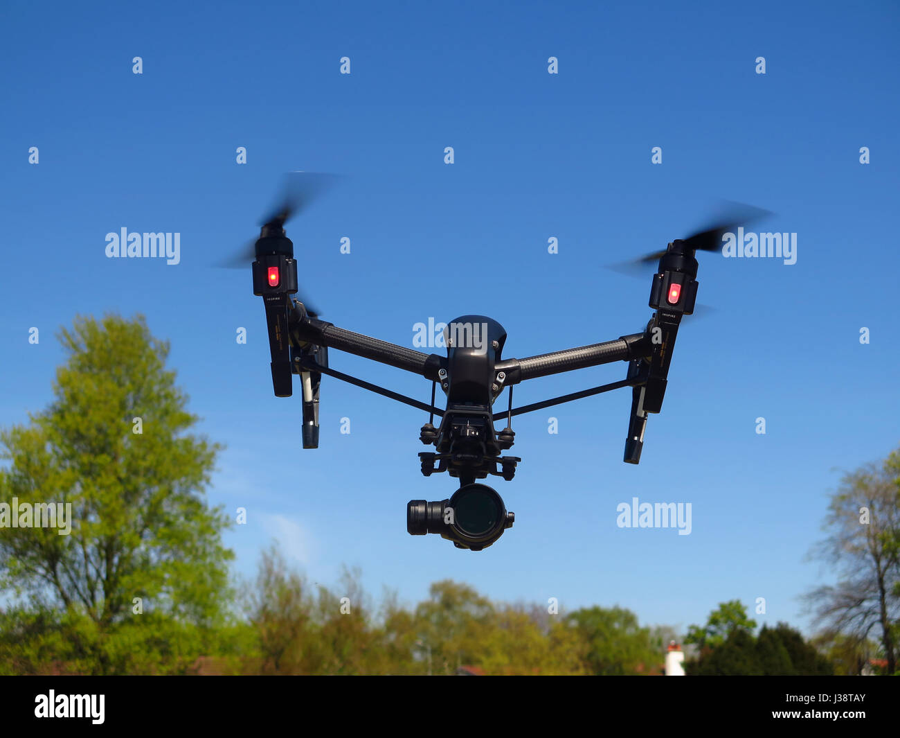 DJI Inspire 1 Pro Black Edition Drone en vol Banque D'Images