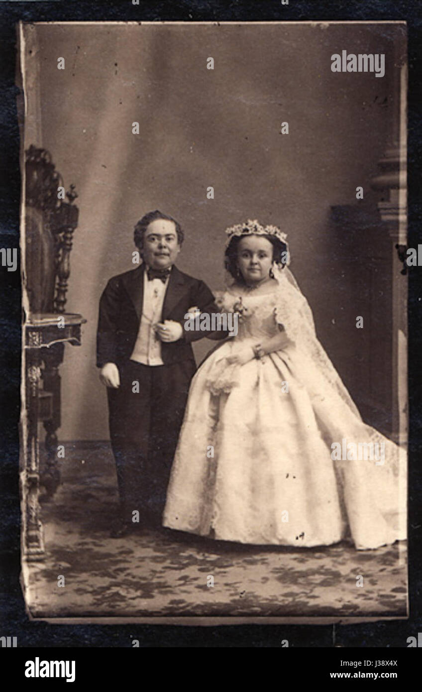 Charles Sherwood Stratton et Lavinia Warren Banque D'Images