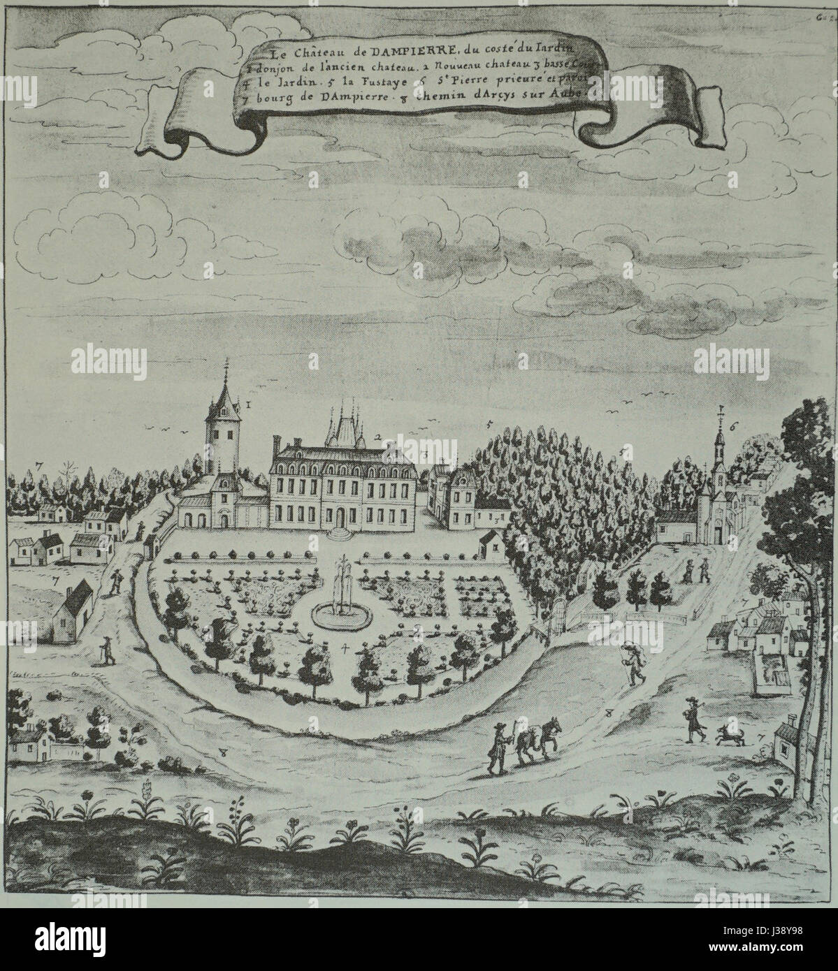 Le Cabinet des estampes du ChÃ¢teau de Dampierre abrite une collection d’estampes et de gravures historiques, centrées sur des œuvres de différentes époques. Il s'agit d'une importante institution culturelle dédiée à la préservation du patrimoine de la gravure et offre un aperçu significatif des formes d'art historique. Banque D'Images