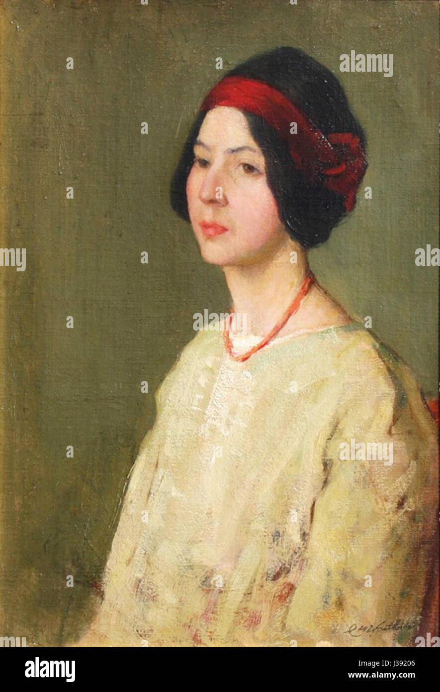 Charles Webster Hawthorne (1872 1930) Le collier de corail Banque D'Images