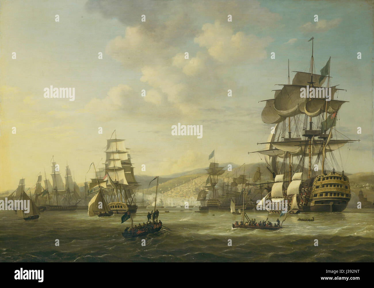 De Engels Nederlandse vloot dans de Baai van Alger ter ondersteuning van het ultimatum tot vrijlating van blanke slaven, 26 augustus 1816. Rijksmuseum SK UN 1377 Banque D'Images