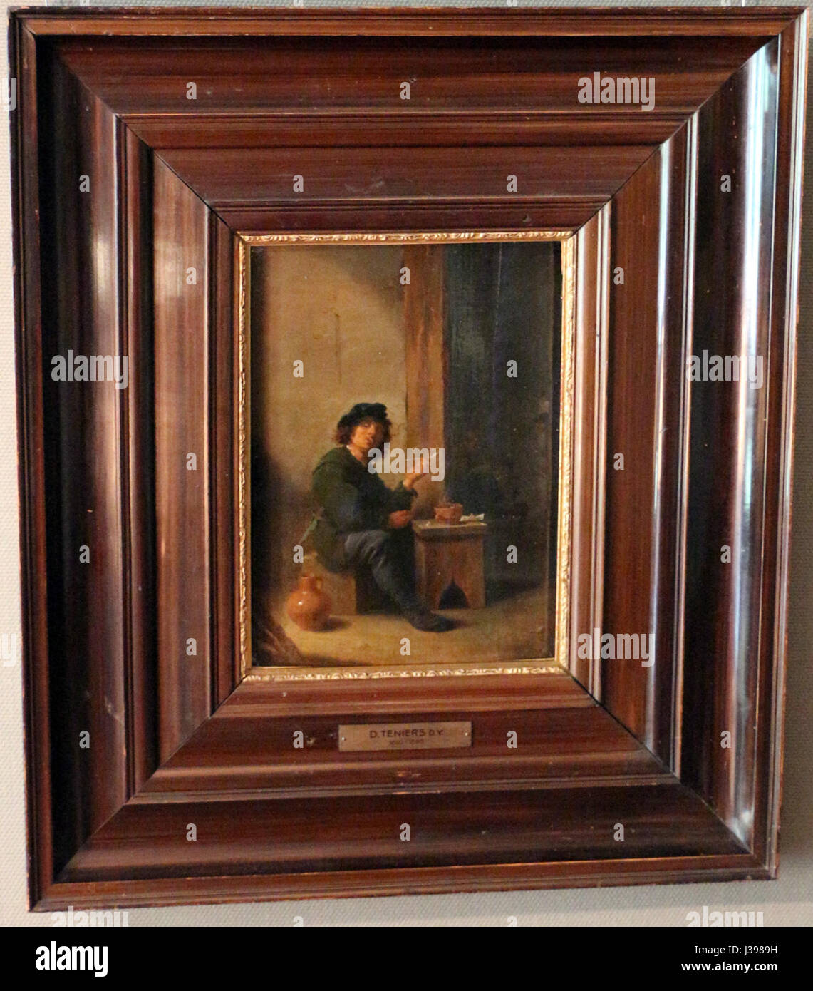 David Teniers le Jeune, l'uomo che fuma la pipa Banque D'Images