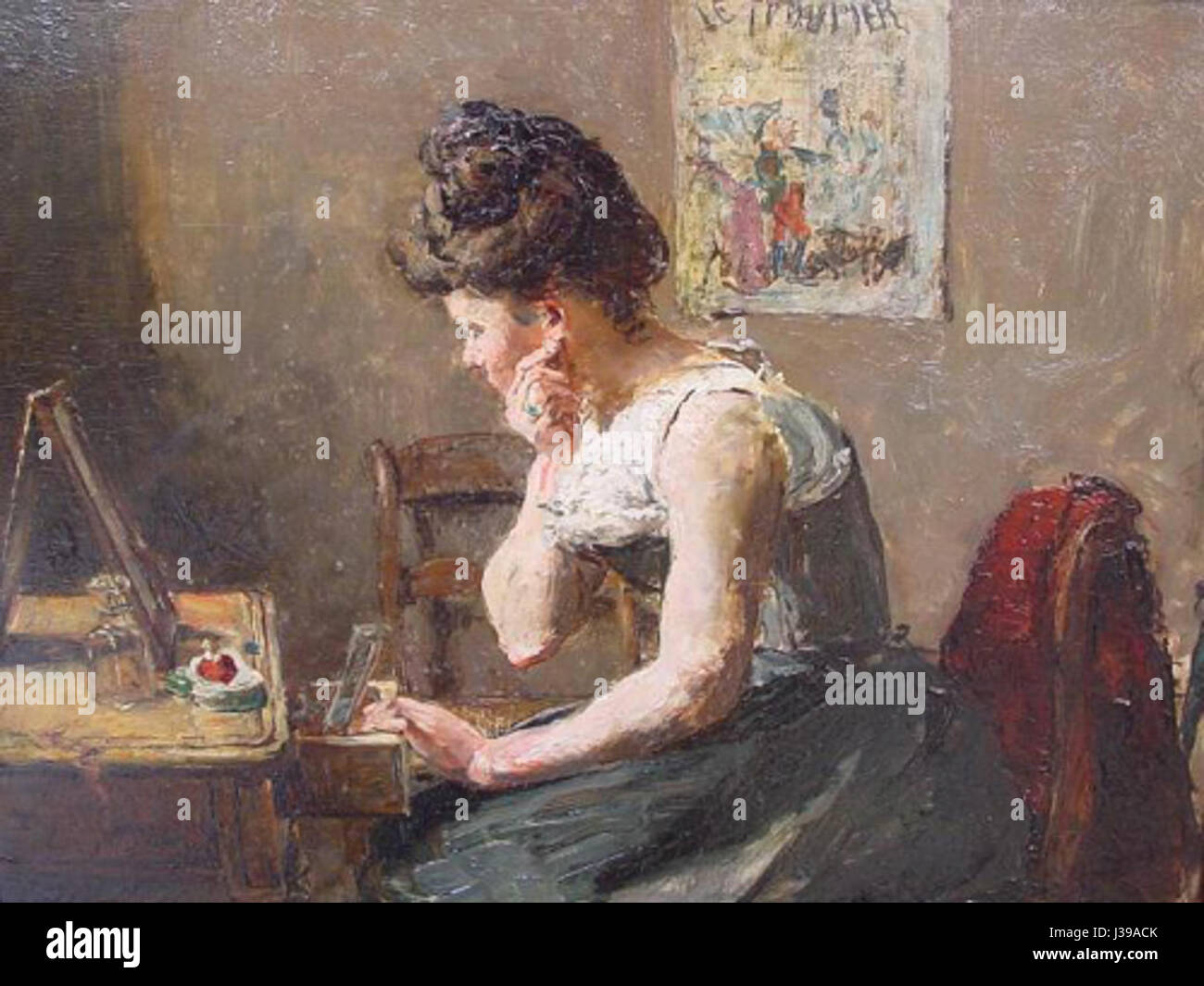 David Oyensâ€™ Work 'de Kleedkamer' est une représentation artistique significative de la vie quotidienne, capturant les nuances de l'interaction humaine et des paramètres sociaux. Connu pour ses portraits détaillés, Oyensâ€™ met l’accent sur les moments personnels et les environnements intimes. Banque D'Images