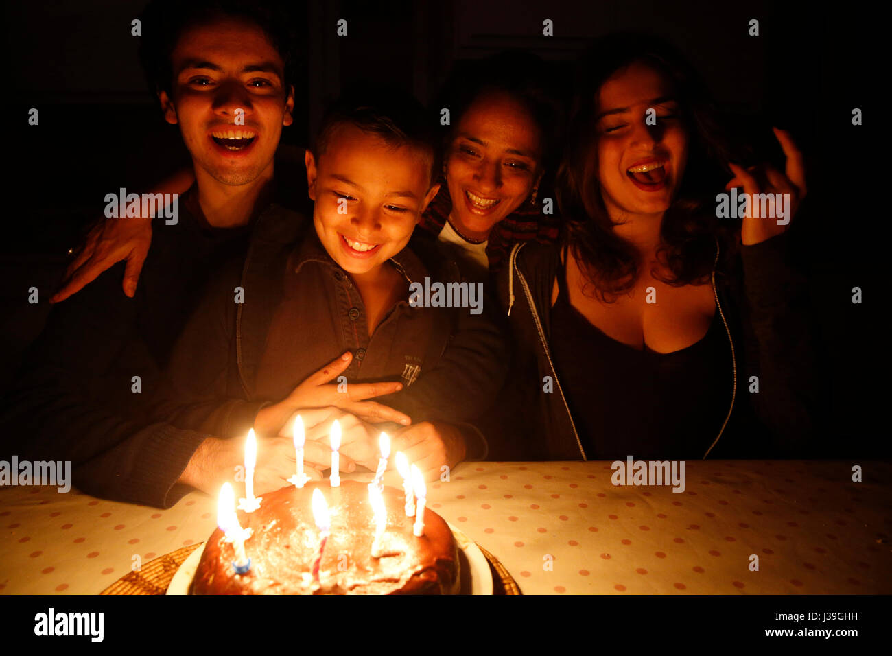 10-year-old boy's birthday. Banque D'Images