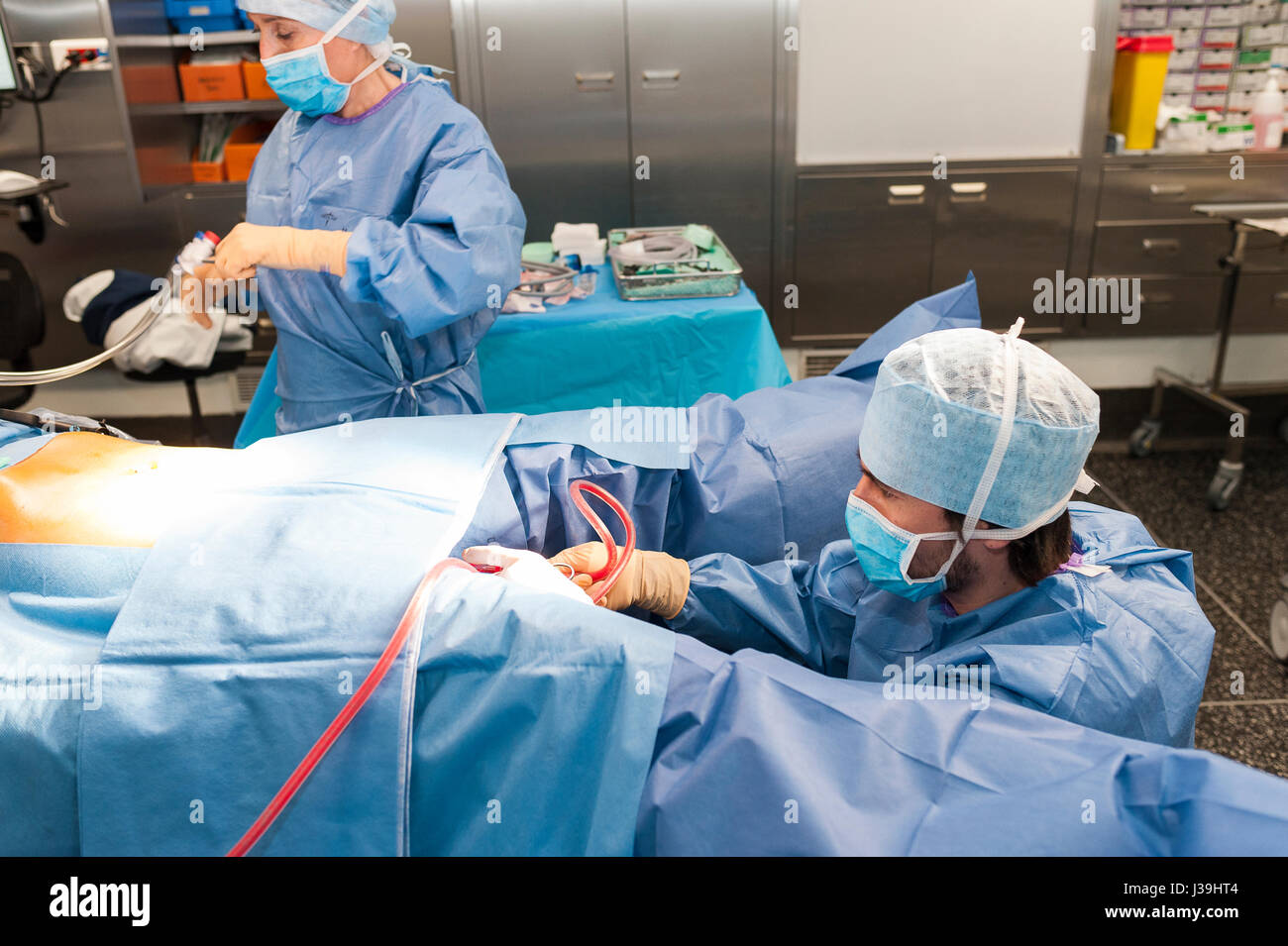 La chirurgie gynécologique Banque D'Images