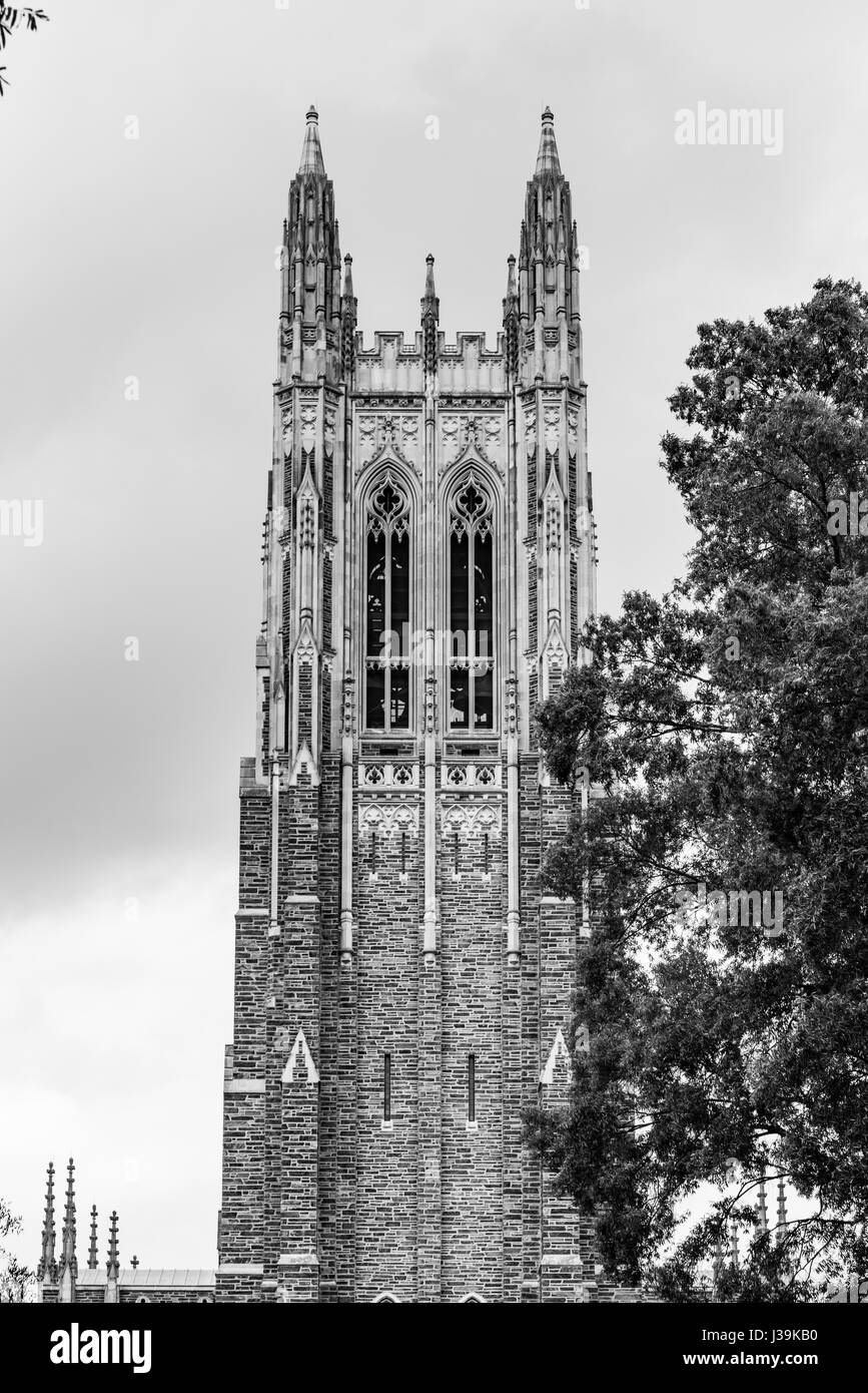 Architecture historique sur le campus de l'Université Duke Banque D'Images