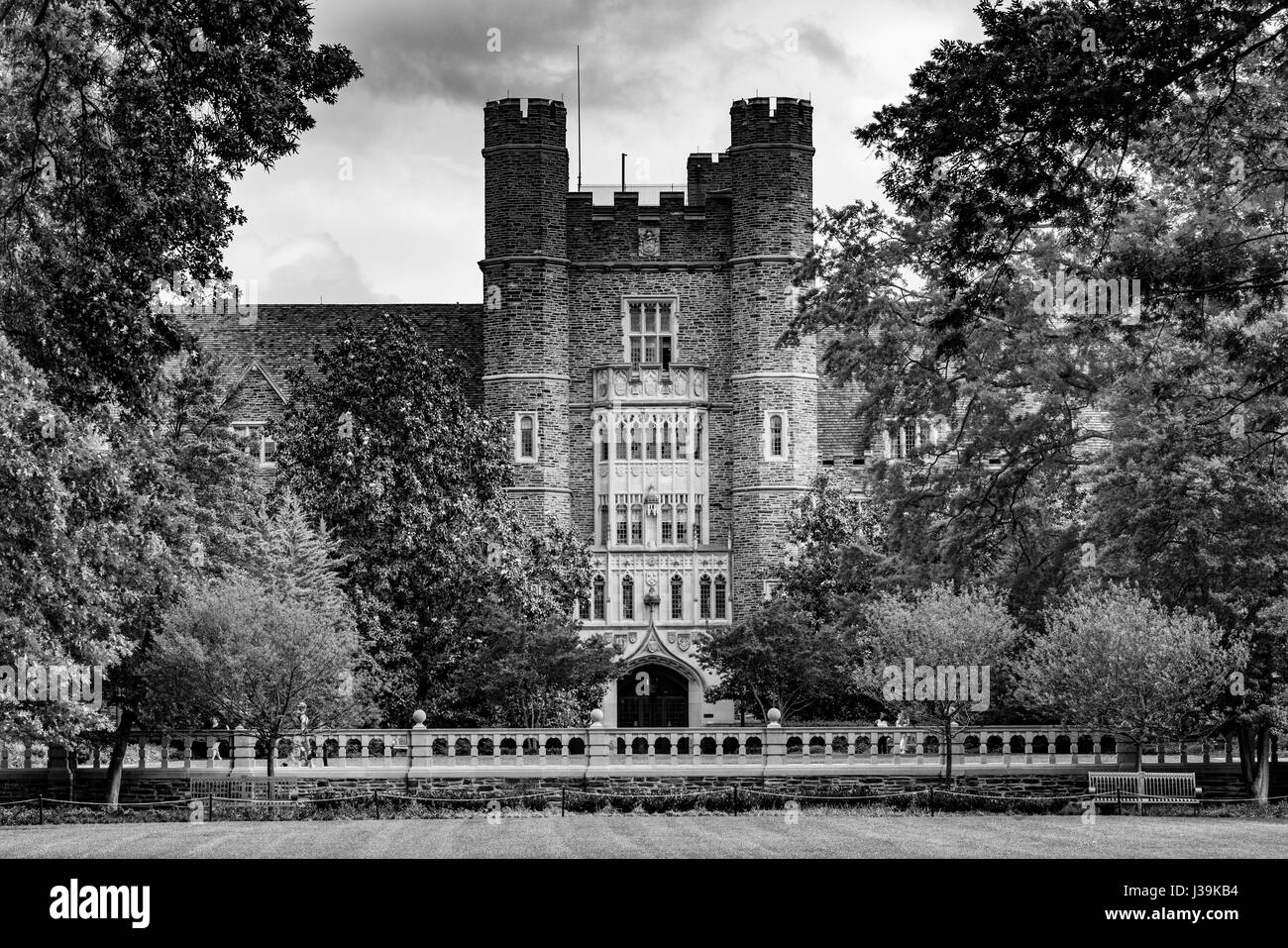 Architecture historique sur le campus de l'Université Duke Banque D'Images