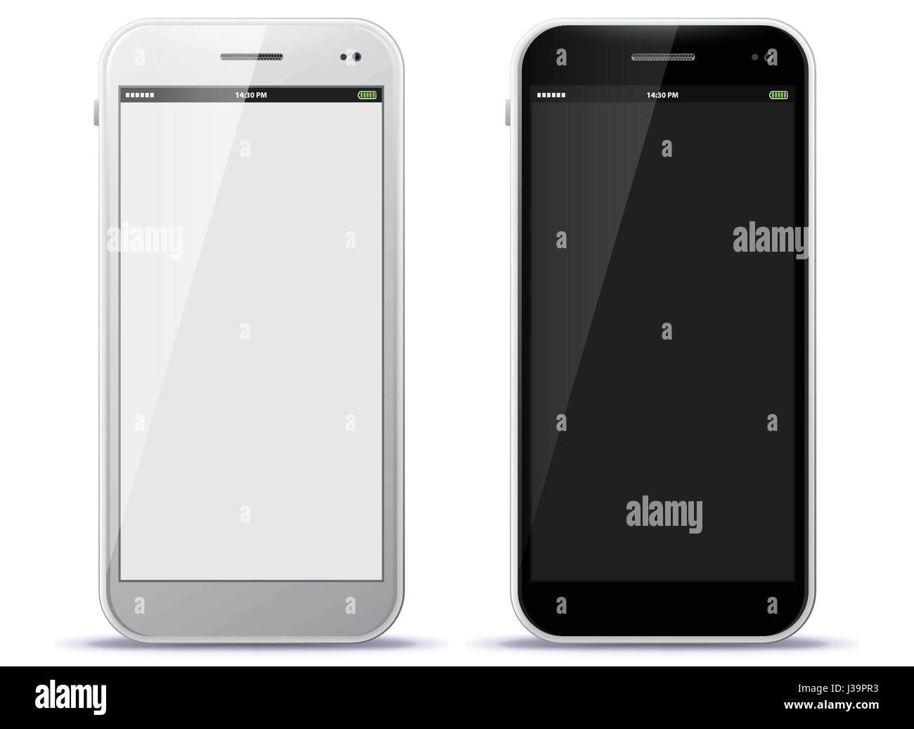 Noir et blanc Téléphone Mobile Vector Illustration Illustration de Vecteur