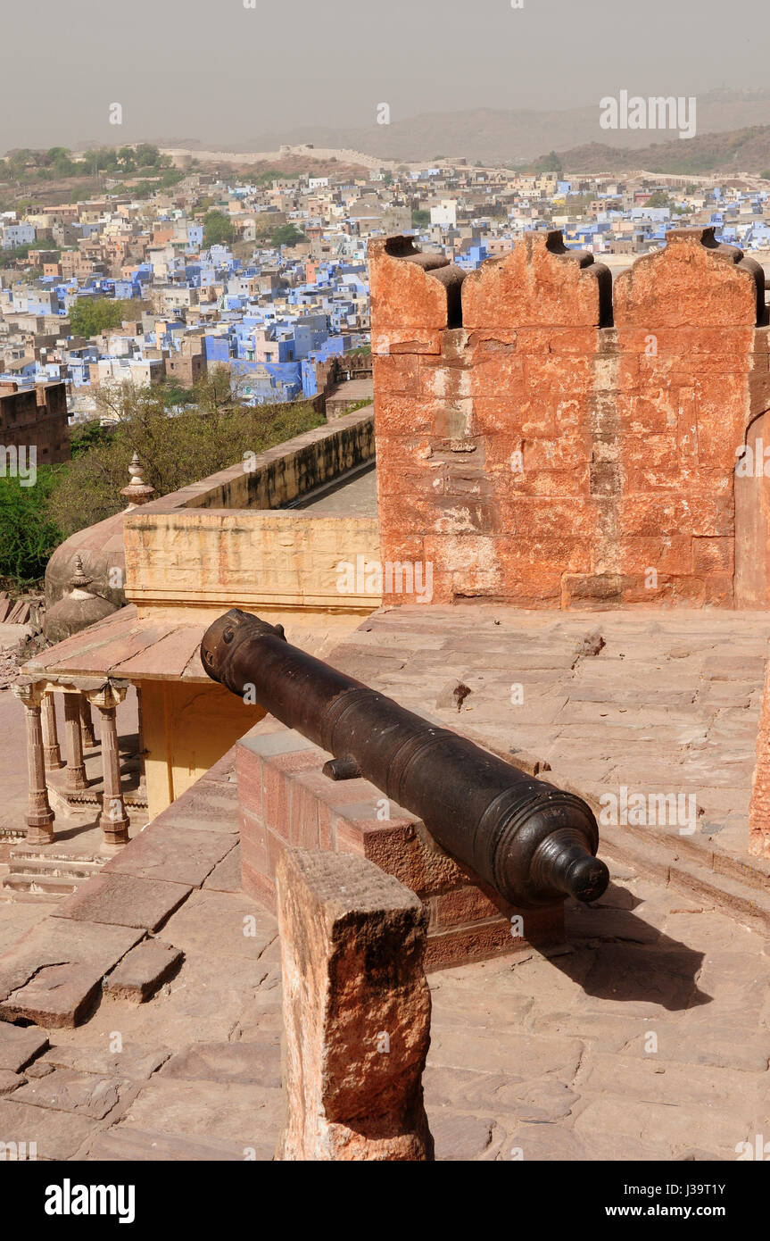 Vue sur la ville de Jodphur au fort, de l'Inde. Rajasthan Banque D'Images