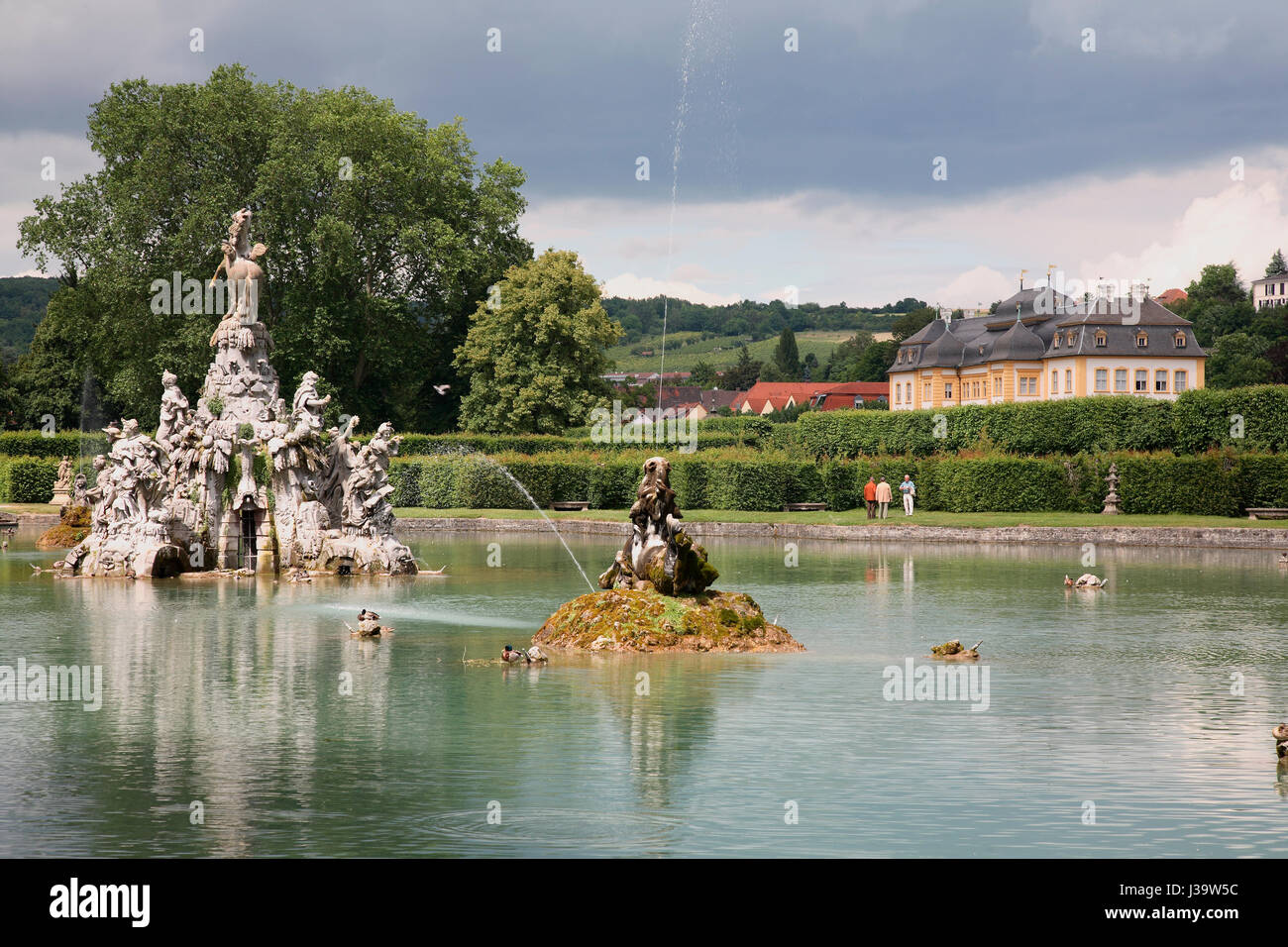 Schlosspark Veithoechheim Sommerresidenz Fuerstbischoefe antilles, der von Wuerzburg, Veitshoechheim, Unterfranken, Bayern, Deutschland Banque D'Images