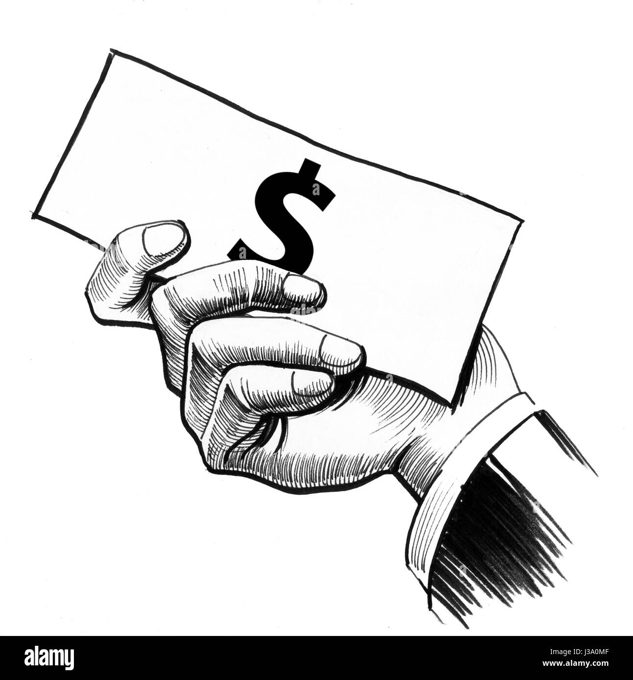 Dessin de billet de banque Banque d'images noir et blanc - Alamy
