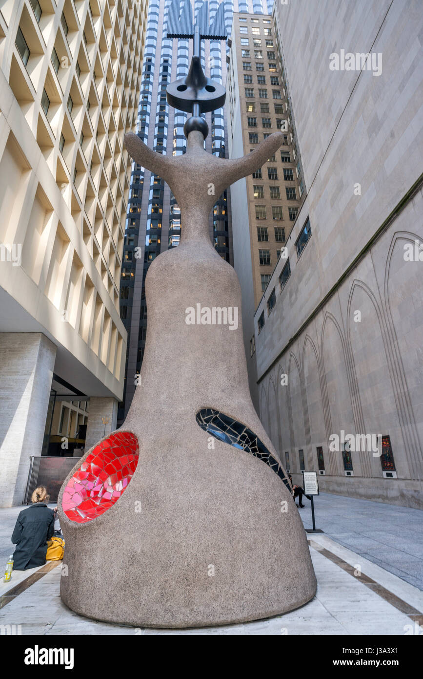 Soleil, Lune et étoiles sculpture de Joan Miró à Brunswick Plaza Chicago, USA Banque D'Images